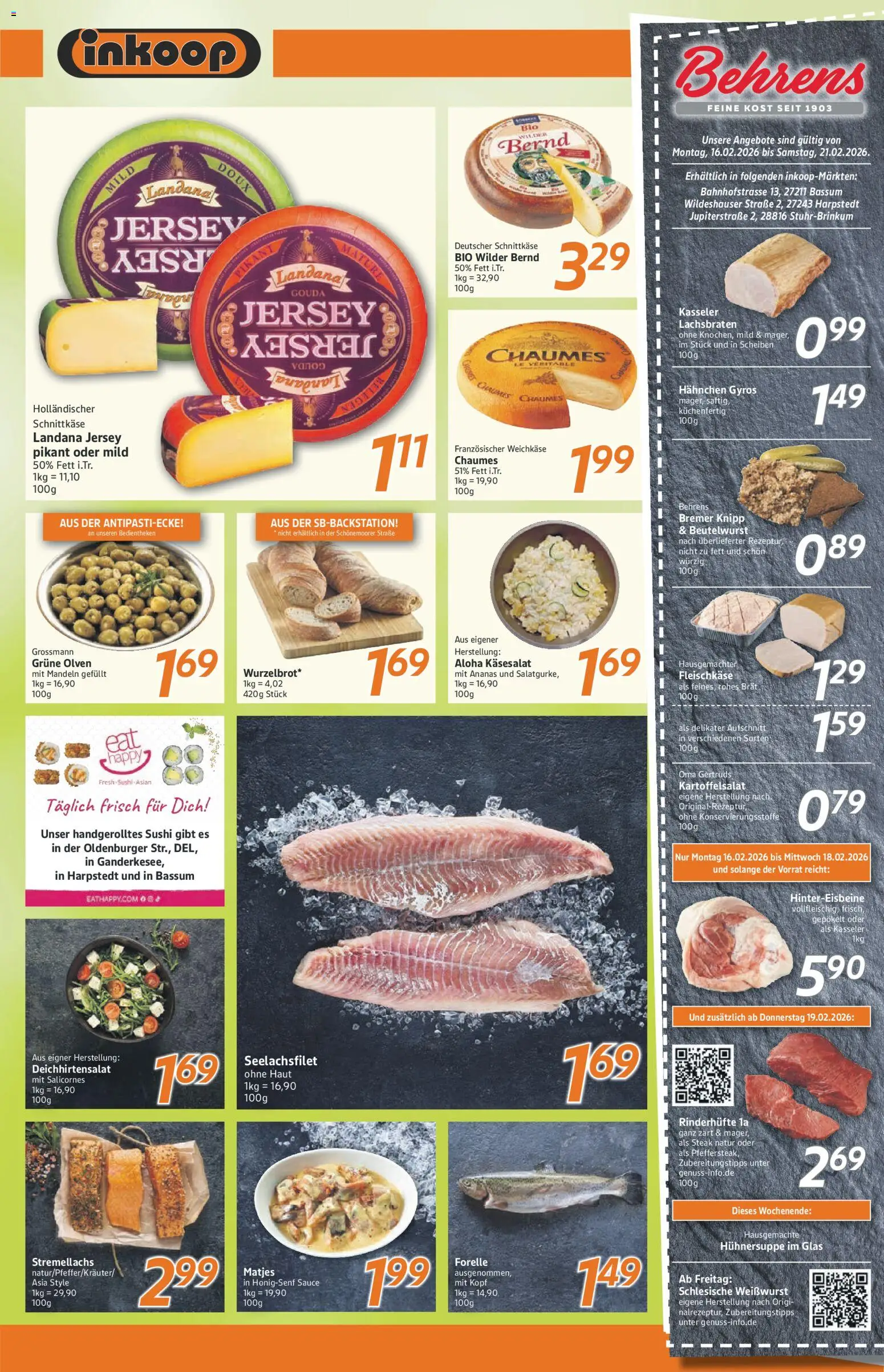 Inkoop Prospekt 	 – gültig ab 16.02.2026 | Seite: 4 | Produkte: Gouda, Ananas, Mandeln, Steak