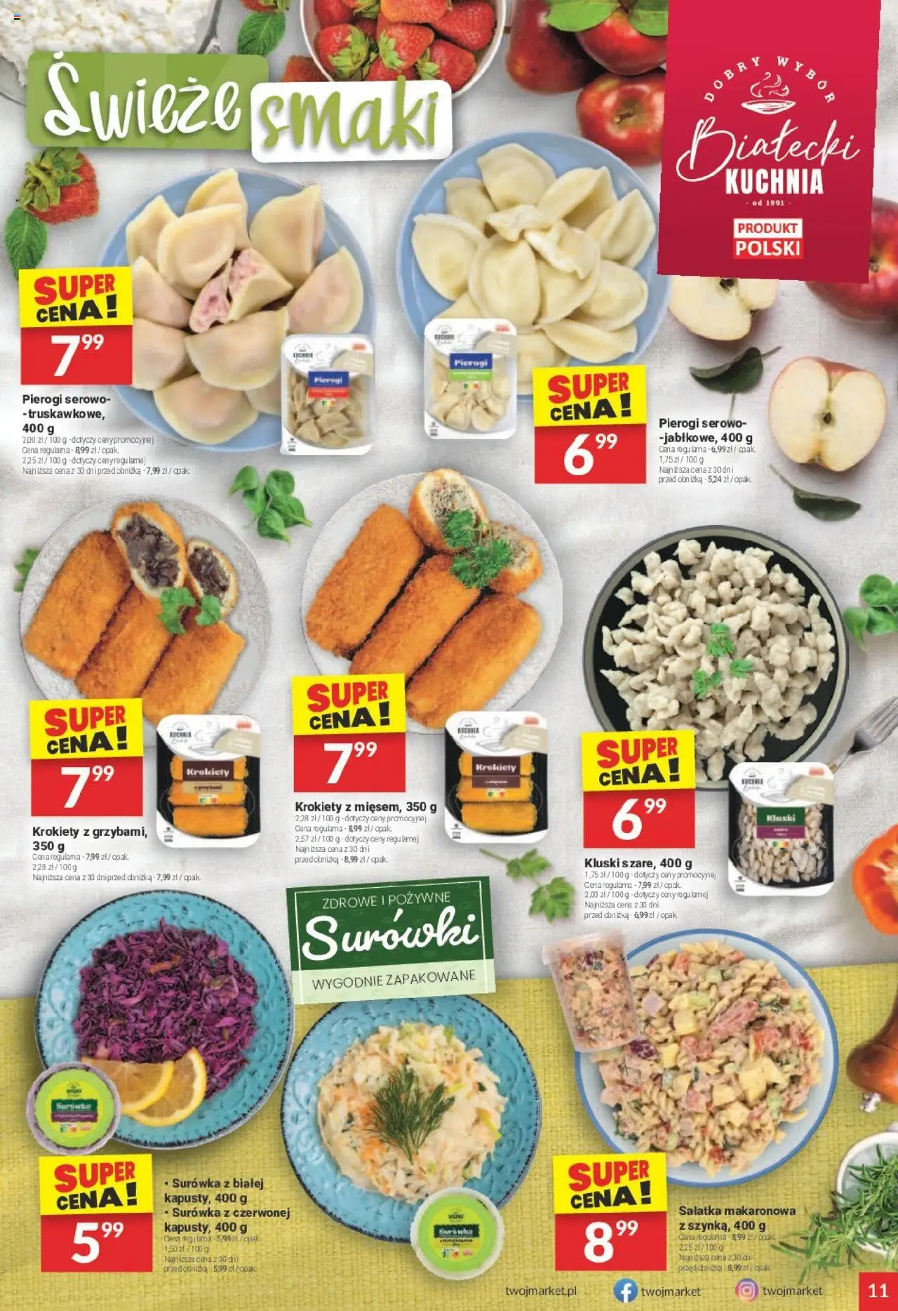 Twój Market Gazetka od 13.08.2025 | Strona: 11 | Produkty: Pierogi, Krokiety, Sałatka