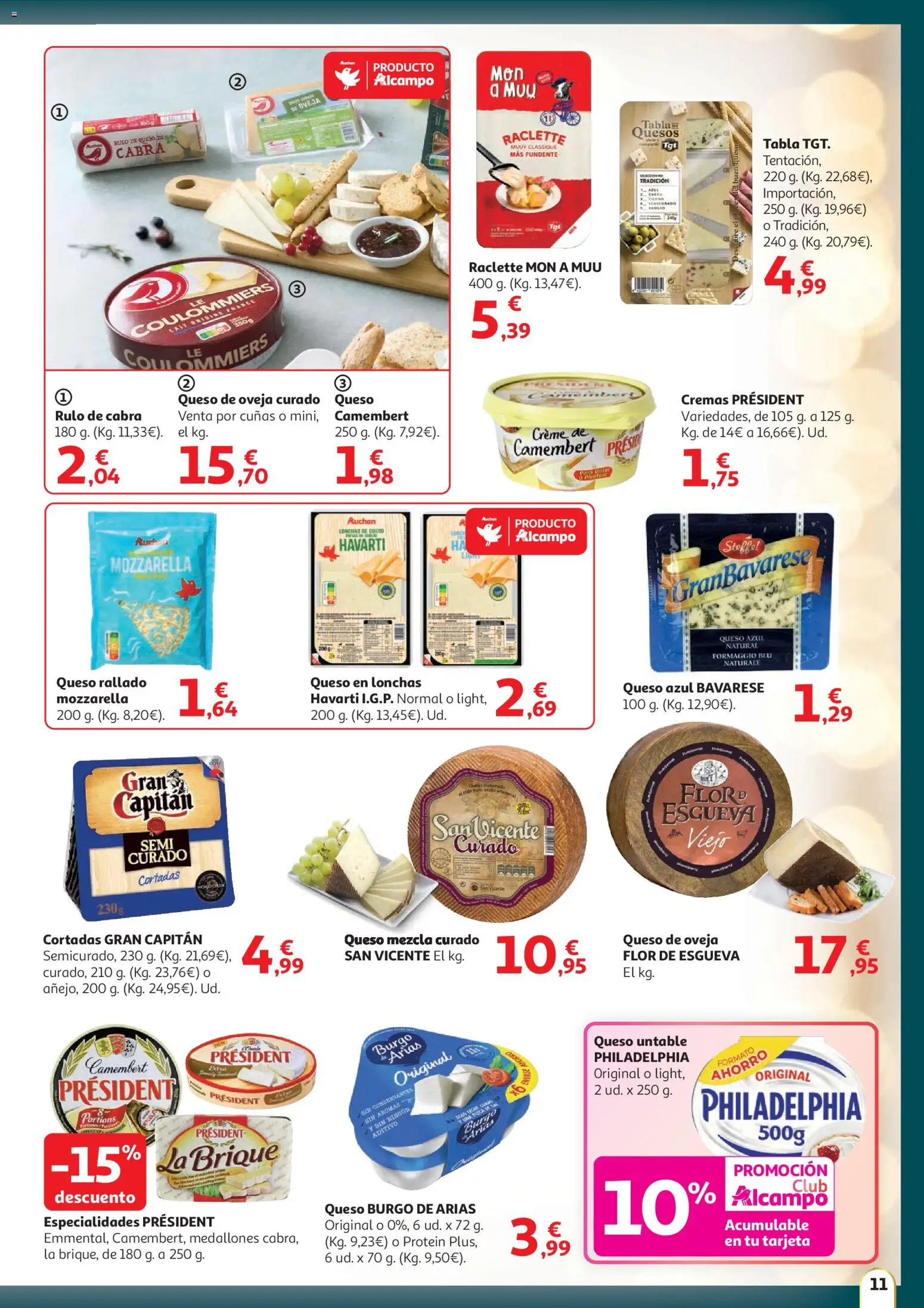 Alcampo - HP catalan  │ válido desde el 11.12.2025 | Página: 11 | Productos: Medallones, Queso de oveja, Queso, Queso rallado