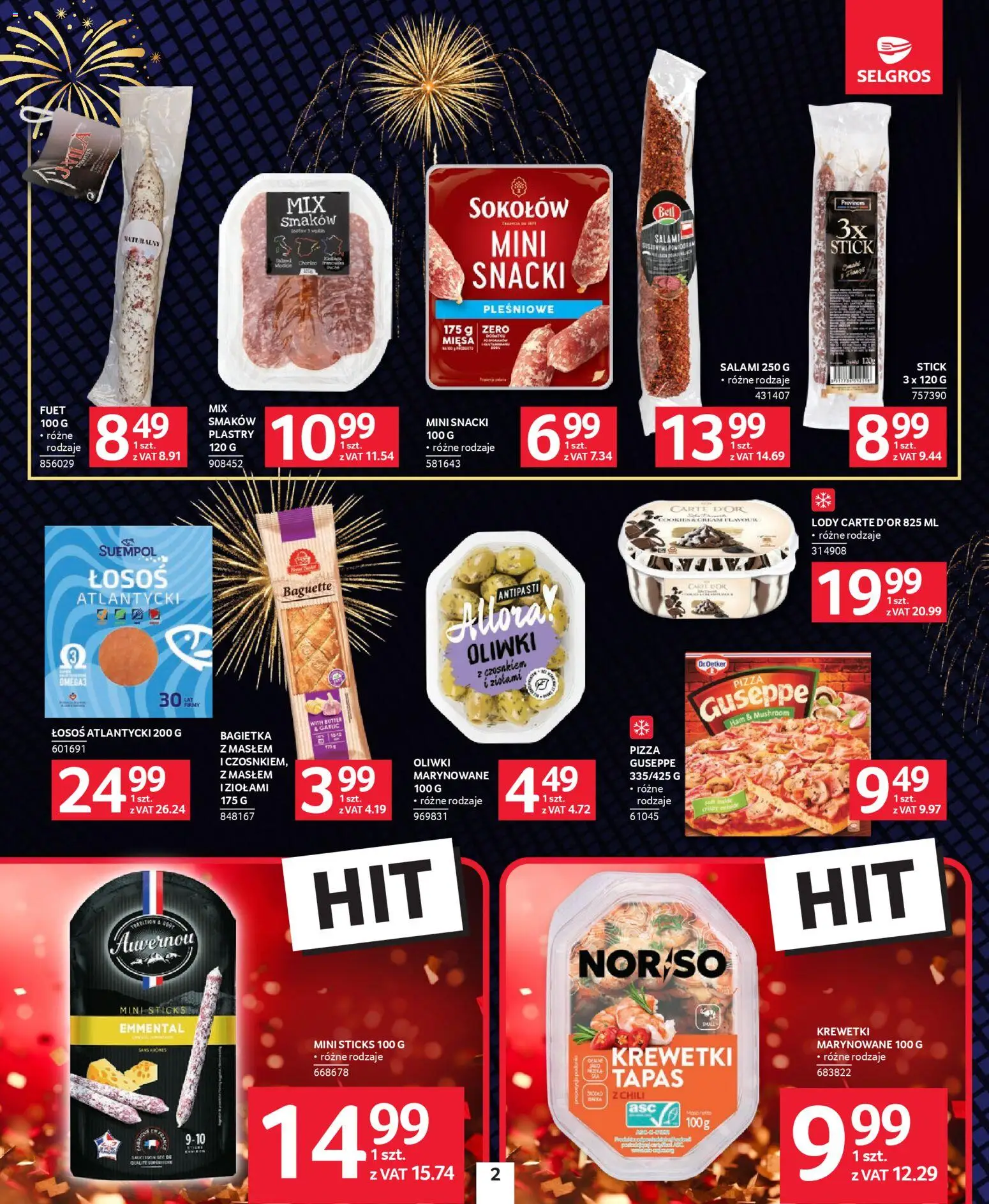 Selgros cash&carry Gazetka - Sylwester Pełen Smaku od 18.12.2025 | Strona: 2 | Produkty: Chili, Łosoś atlantycki, Krewetki, Pizza