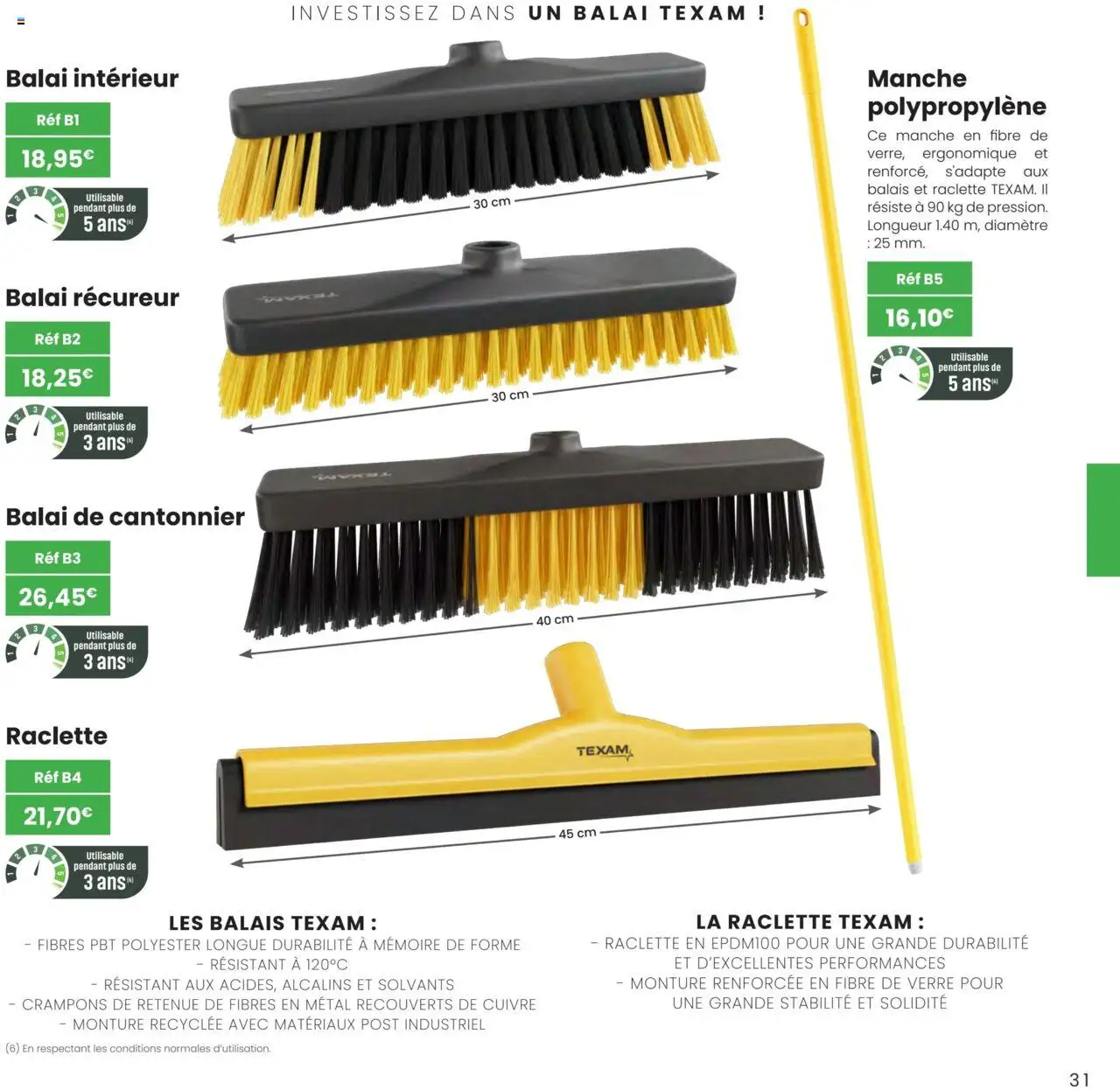 {H1} | Page: 31 | Produits: Raclette, Balai, Crampons