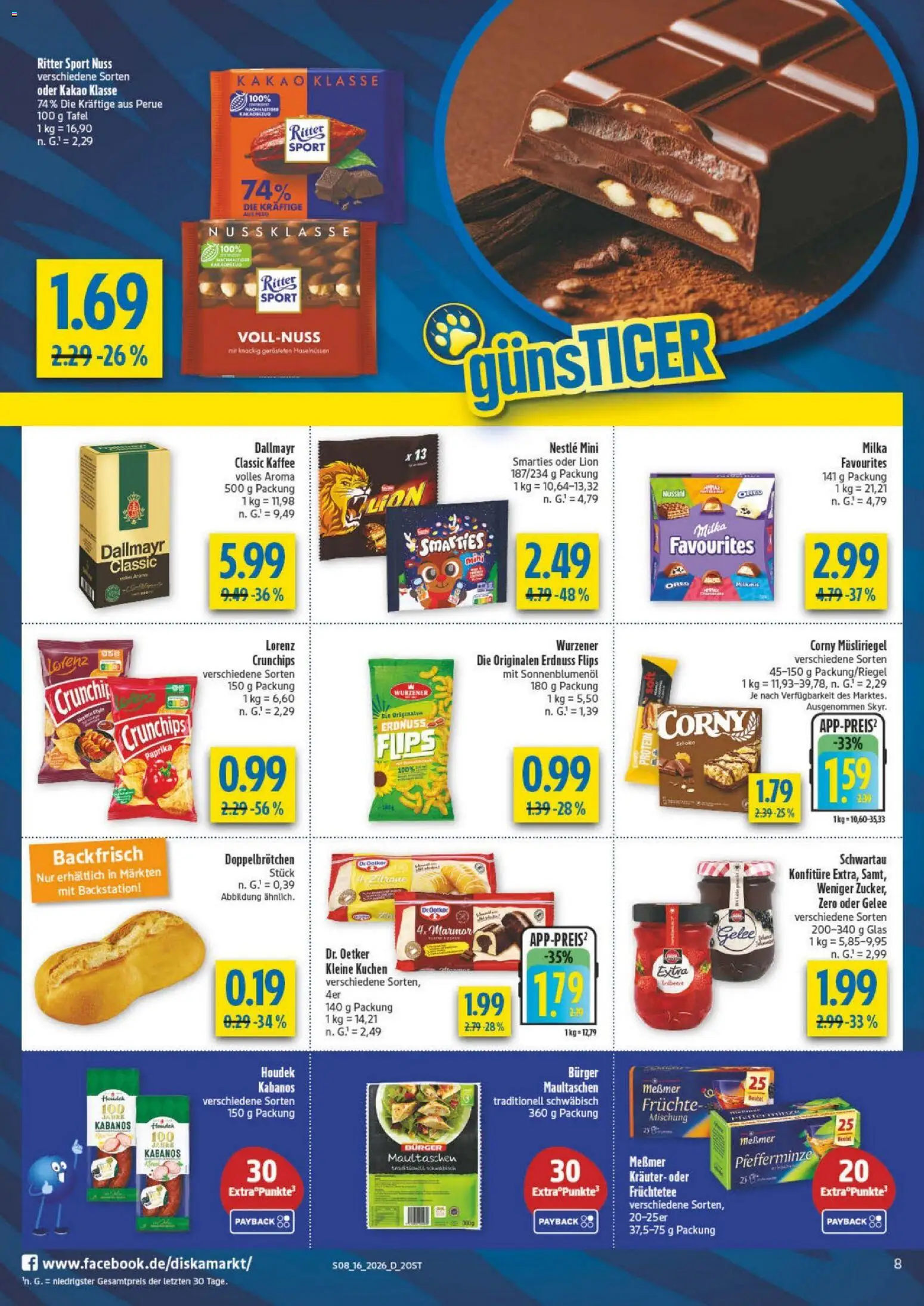 Diska Prospekt 	 – gültig ab 13.04.2026 | Seite: 8 | Produkte: Burger, Dallmayr, Paprika, Kuchen