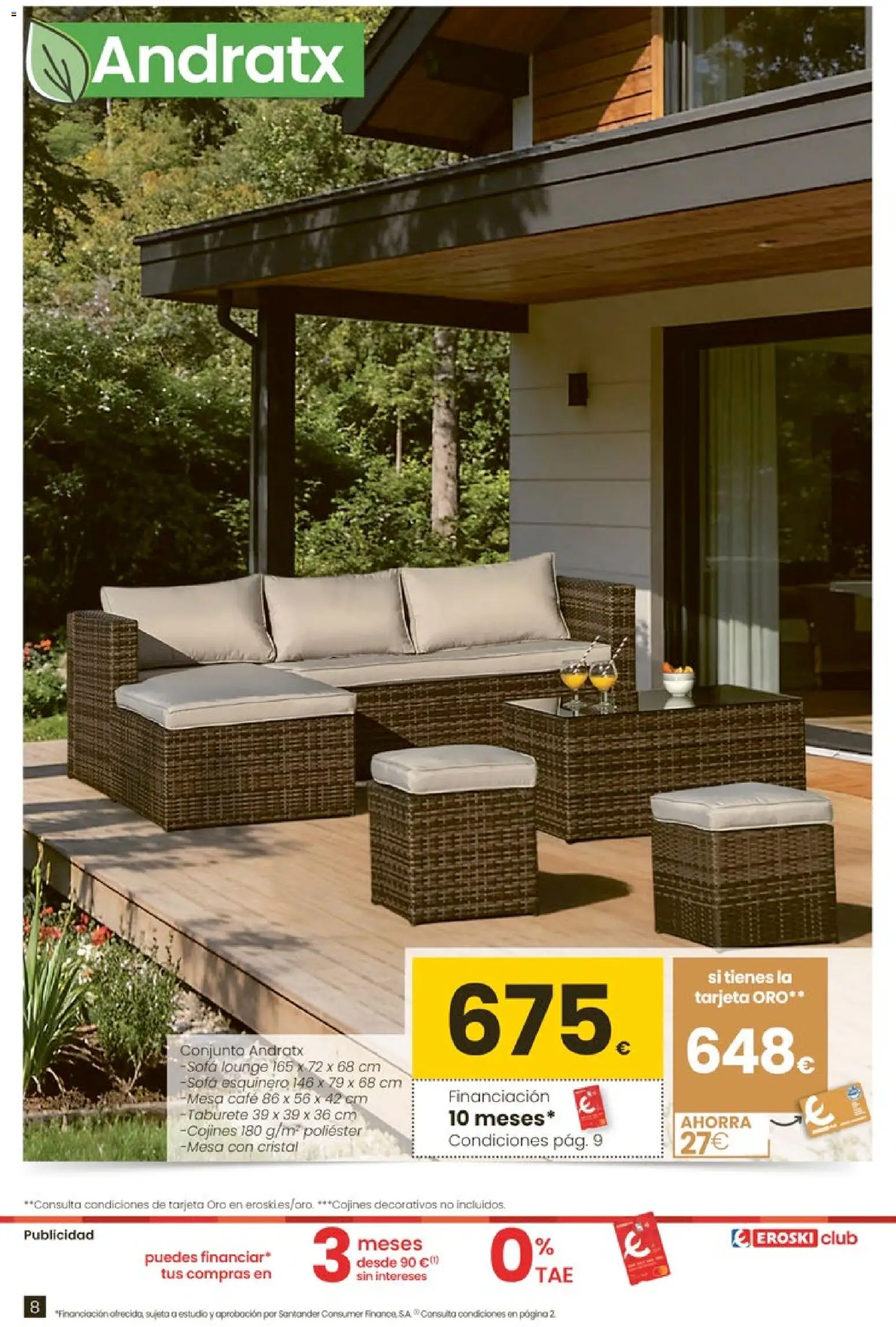 Eroski - Qué oasis │ válido desde el 26.03.2026 | Página: 8 | Productos: Taburete, Café, Sofá, Mesa