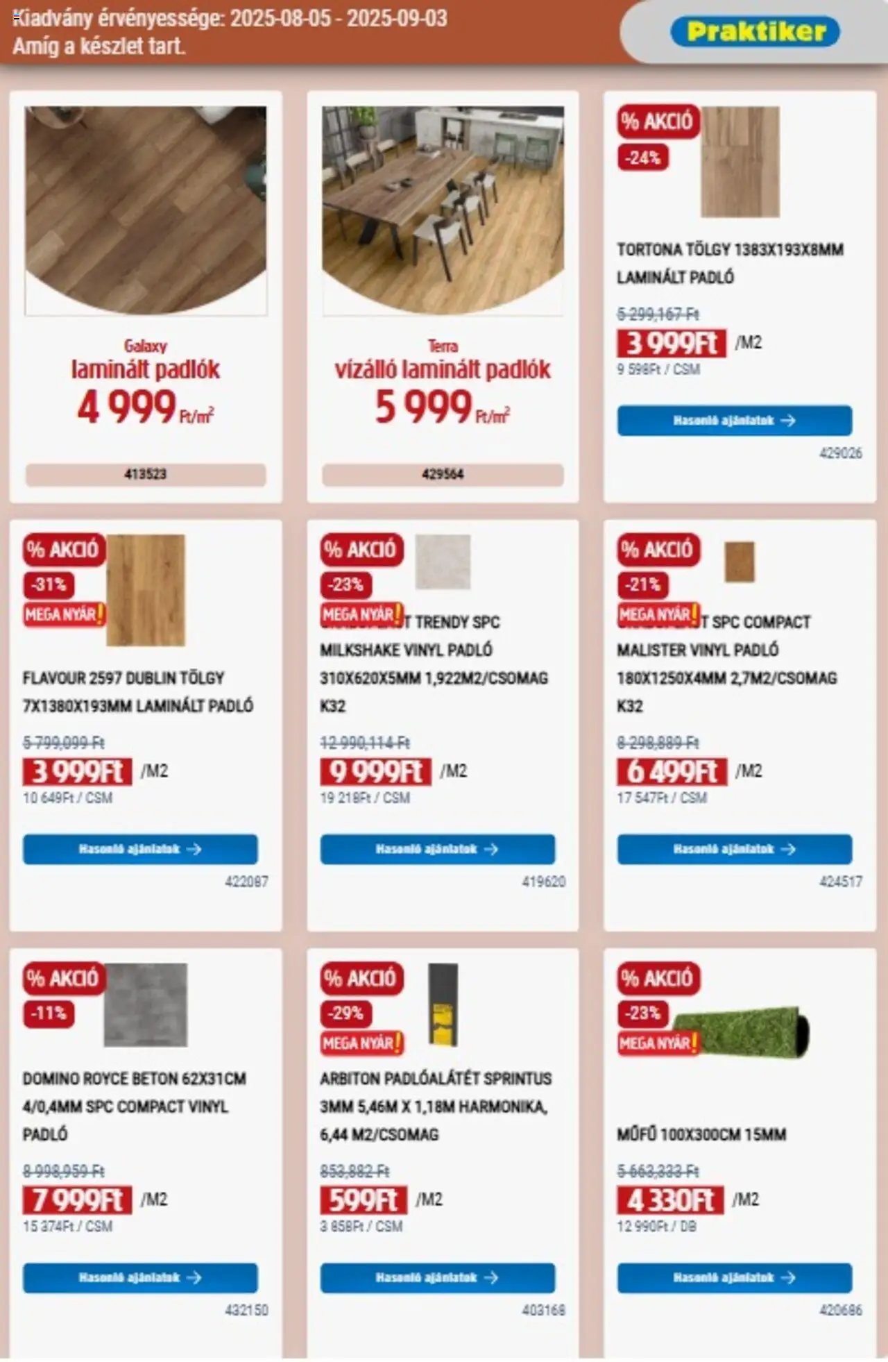 Praktiker akciós ujság - amely érvényes a következő dátumtól: 05.08.2025 | Oldal: 21 | Termékek: Laminált padló, Beton, Műfű, Vinyl padló