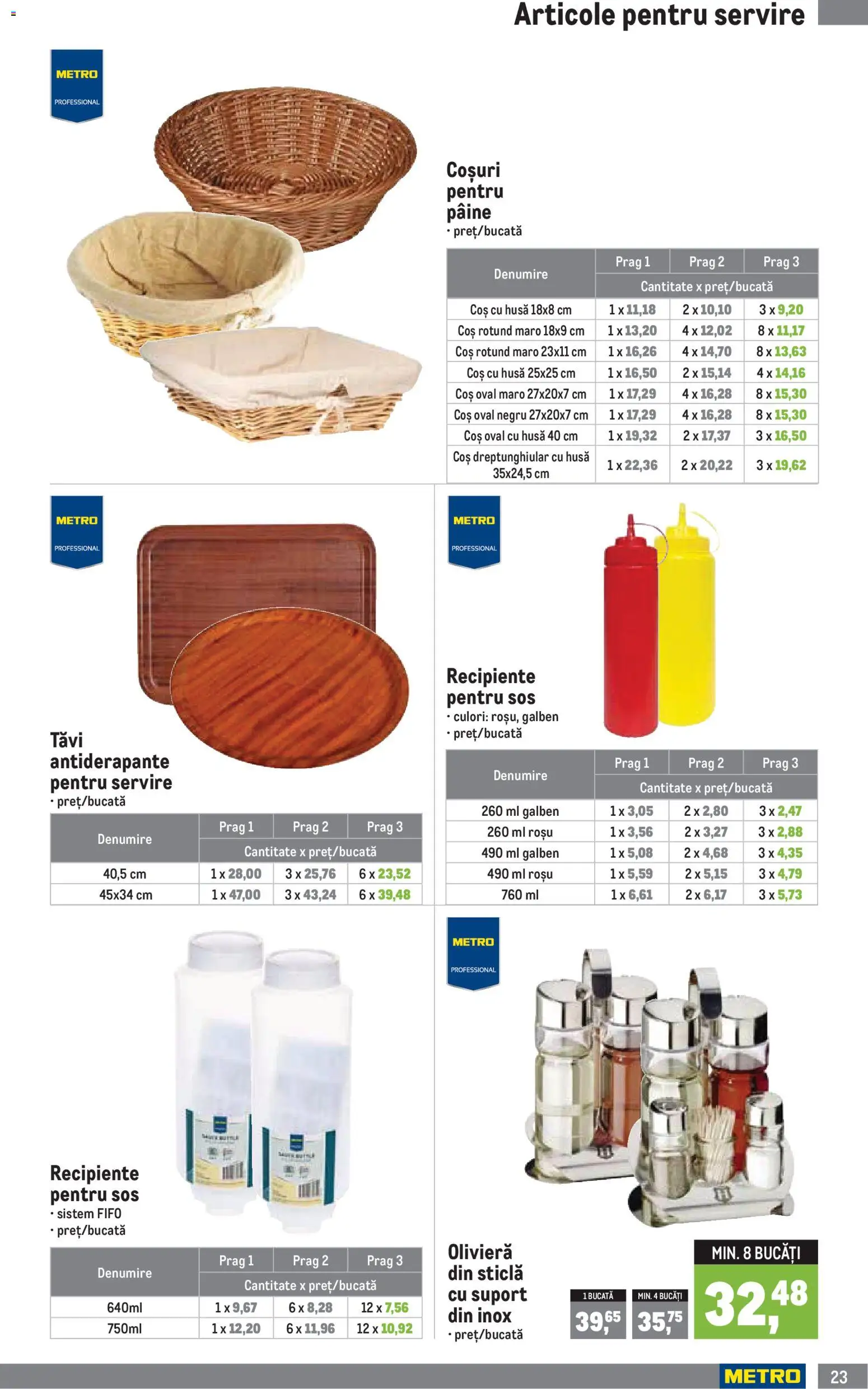 Noul catalog Metro – valabil de la 05.01.2026 | Pagină: 23 | Produse: Coș, Recipiente, Pâine, Sos
