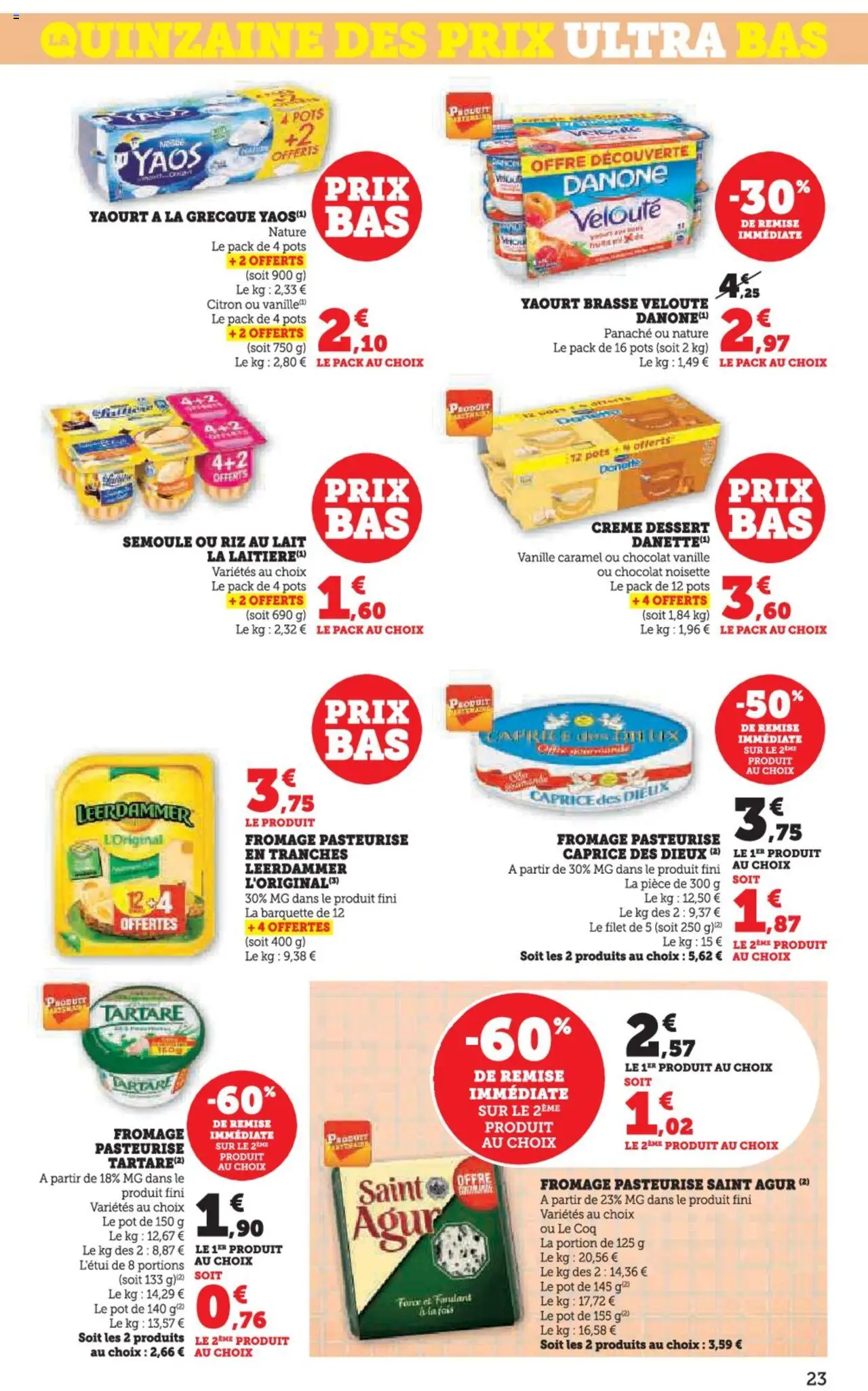  | Page: 23 | Produits: Caprice des dieux, Yaourt, Chocolat, Crème