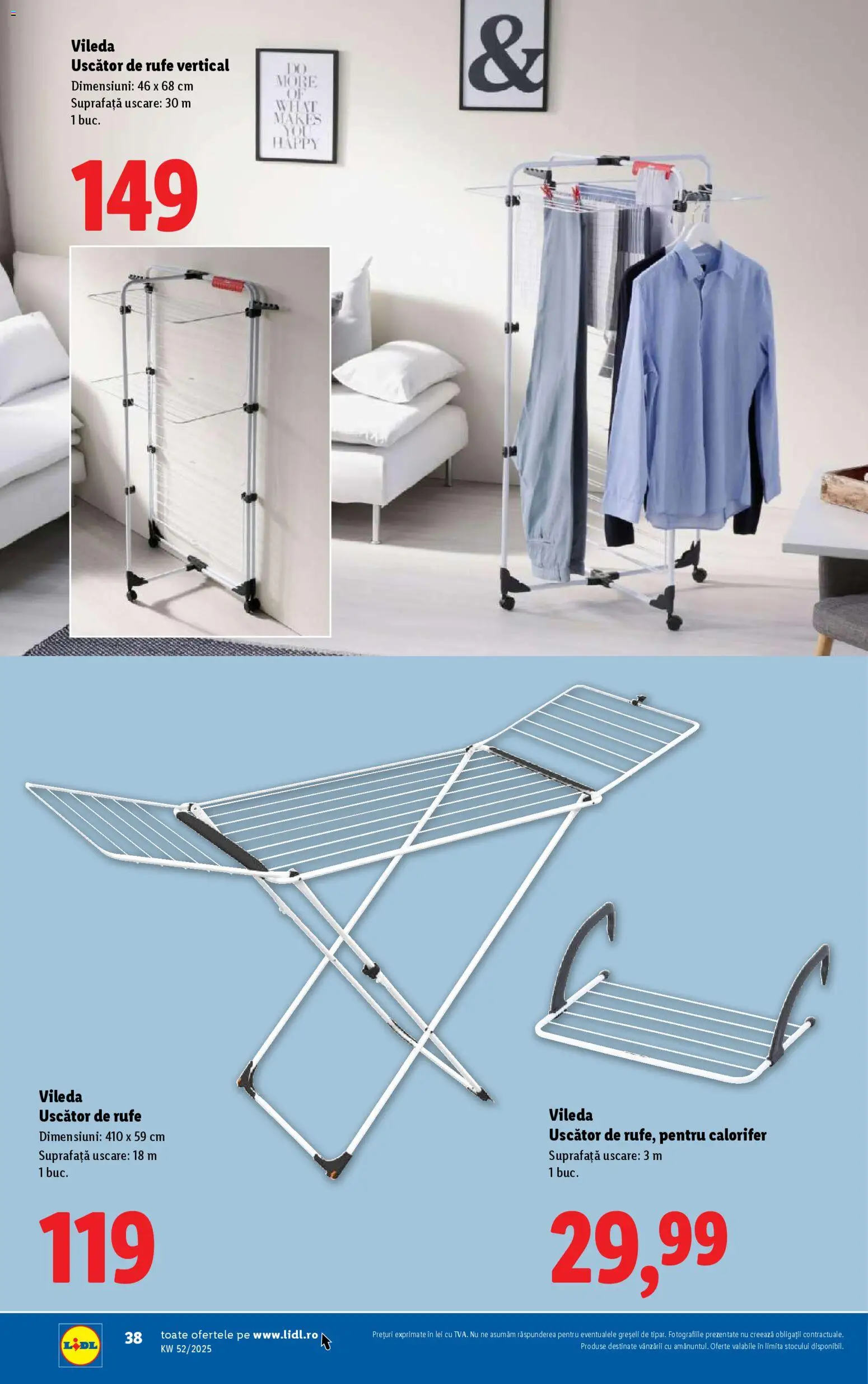 Noul catalog Lidl – valabil de la 22.12.2025 | Pagină: 38 | Produse: Uscător, Calorifer