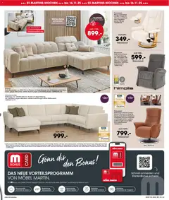 Möbel Martin St. Martins-Wochen ab 03.11.2025 gültig | Seite: 3 | Produkte: Wohnlandschaft, Ecksofa, Relaxsessel