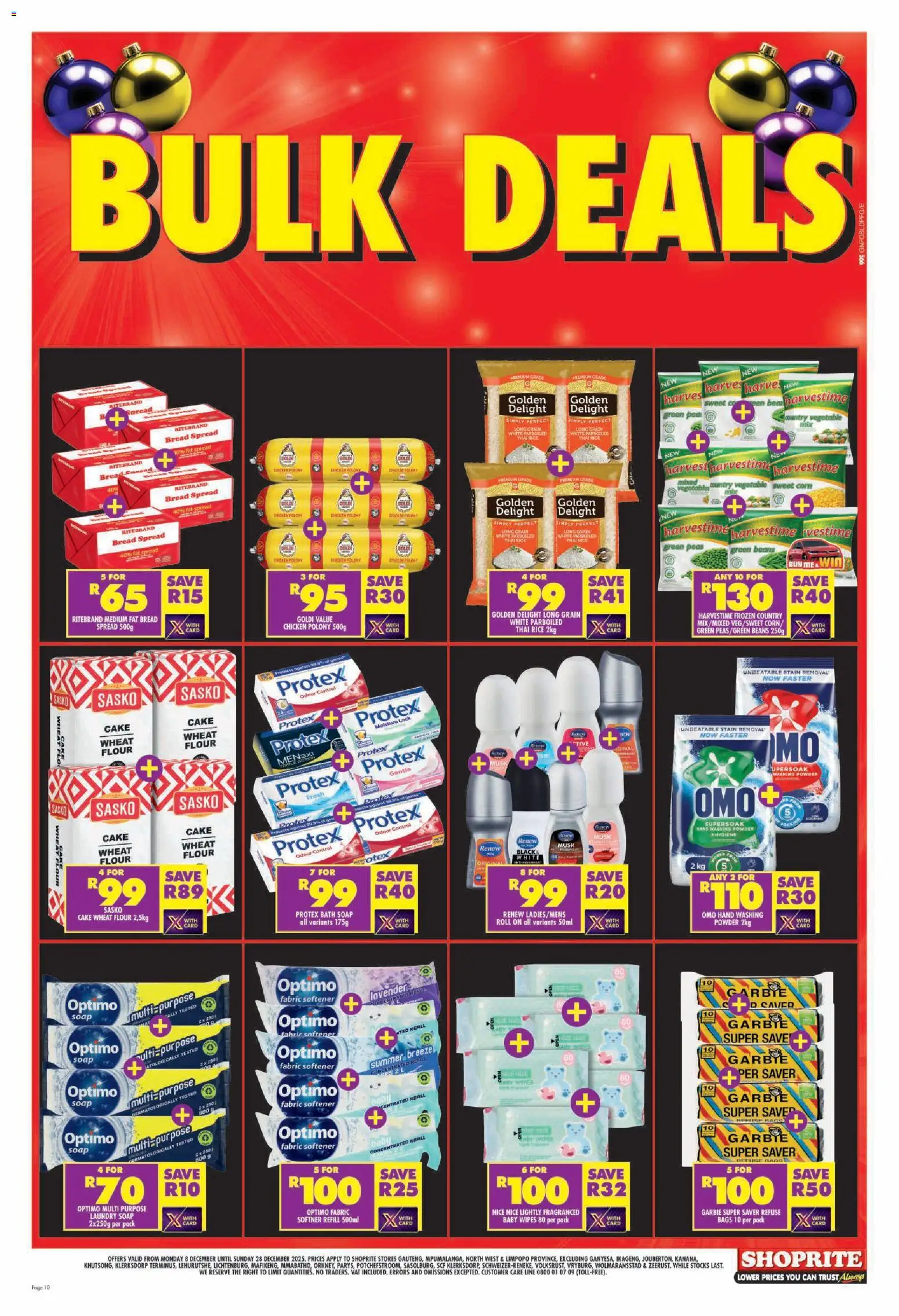 New Shoprite catalogue – valid from 08.12.2025 | Page: 10 | Products: Corn, Flour, Bread, Rice