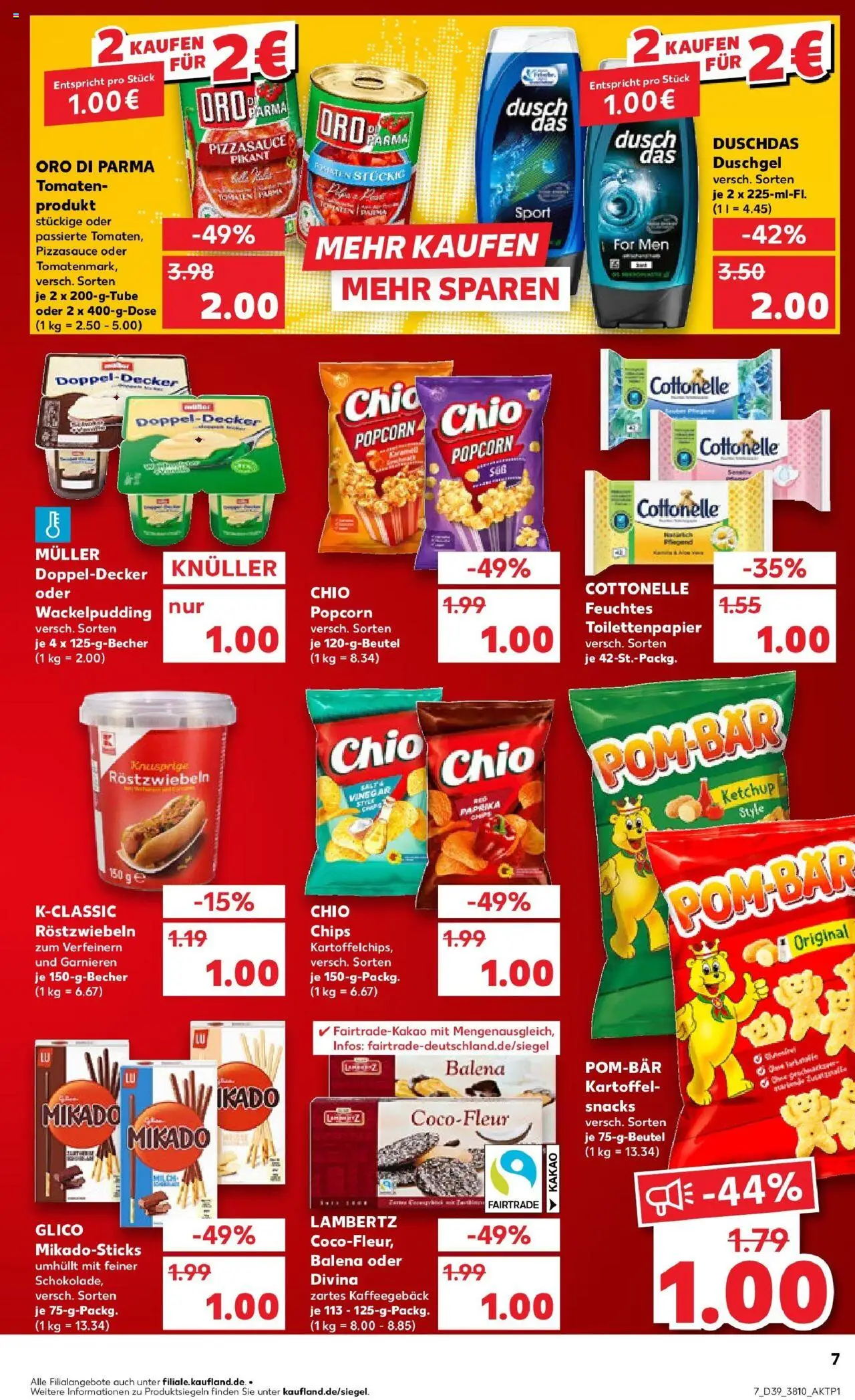 Kaufland prospekt Eisenach	 – gültig ab 25.09.2025 | Seite: 7 | Produkte: POM-BÄR, Duschdas, Toilettenpapier, Feuchtes Toilettenpapier