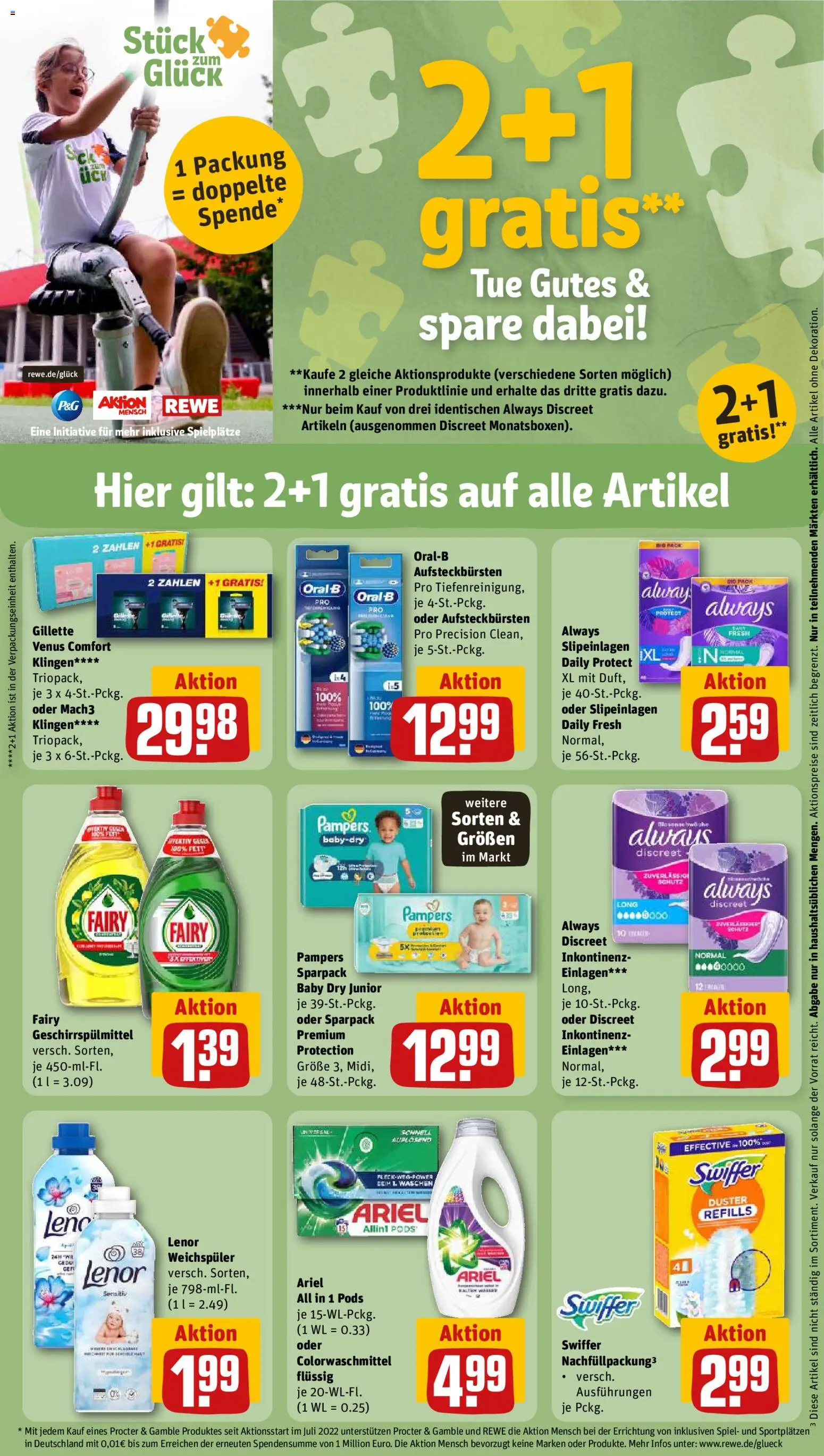 Rewe Prospekt 	 – gültig ab 23.03.2026 | Seite: 27 | Produkte: Spiel, Lenor, Ariel, Pampers