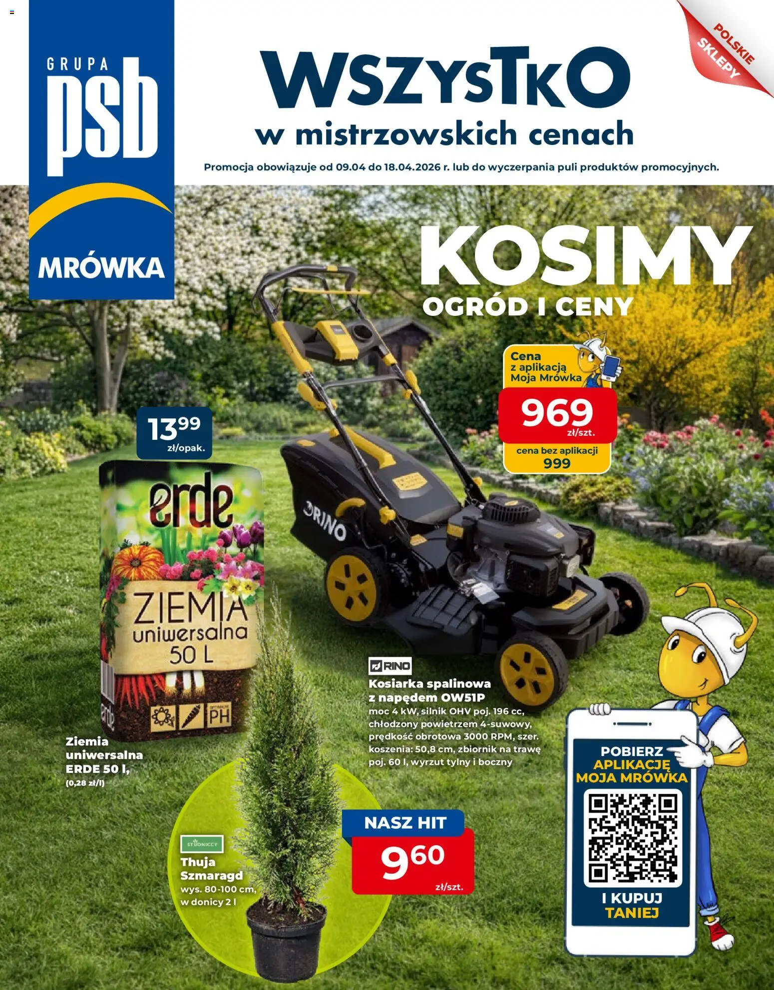 Mrówka gazetka - Elbląg od 09.04.2026 | Strona: 1 | Produkty: Ziemia uniwersalna, Kosiarka, Ziemia
