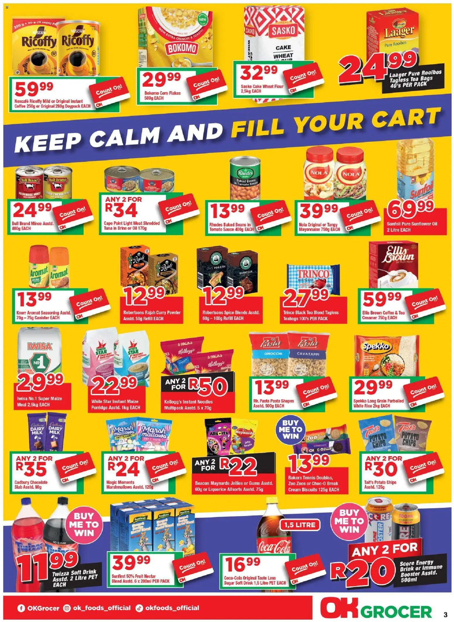 New OK Foods catalogue – valid from 11.03.2026 | Page: 3 | Products: Beans, Cheese, Powder, Aromat