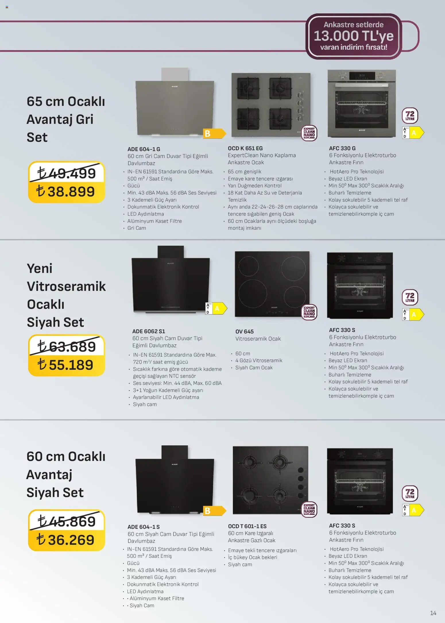 Arçelik - Ankastre Kataloğu - 01.03.2026 tarihinden itibaren geçerlidir | Sayfa: 14