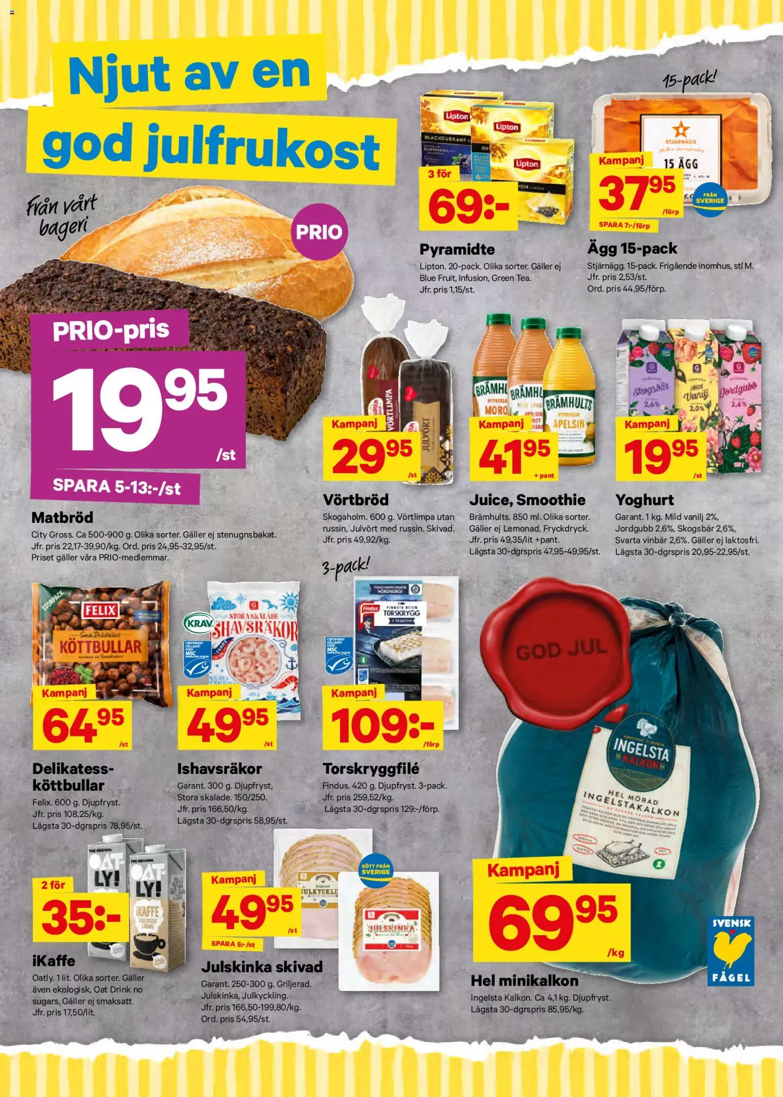 City Gross reklamblad aktuell från 15.12.2025 | Sida: 6 | Produkter: Köttbullar, Galler, Yoghurt, Apelsin