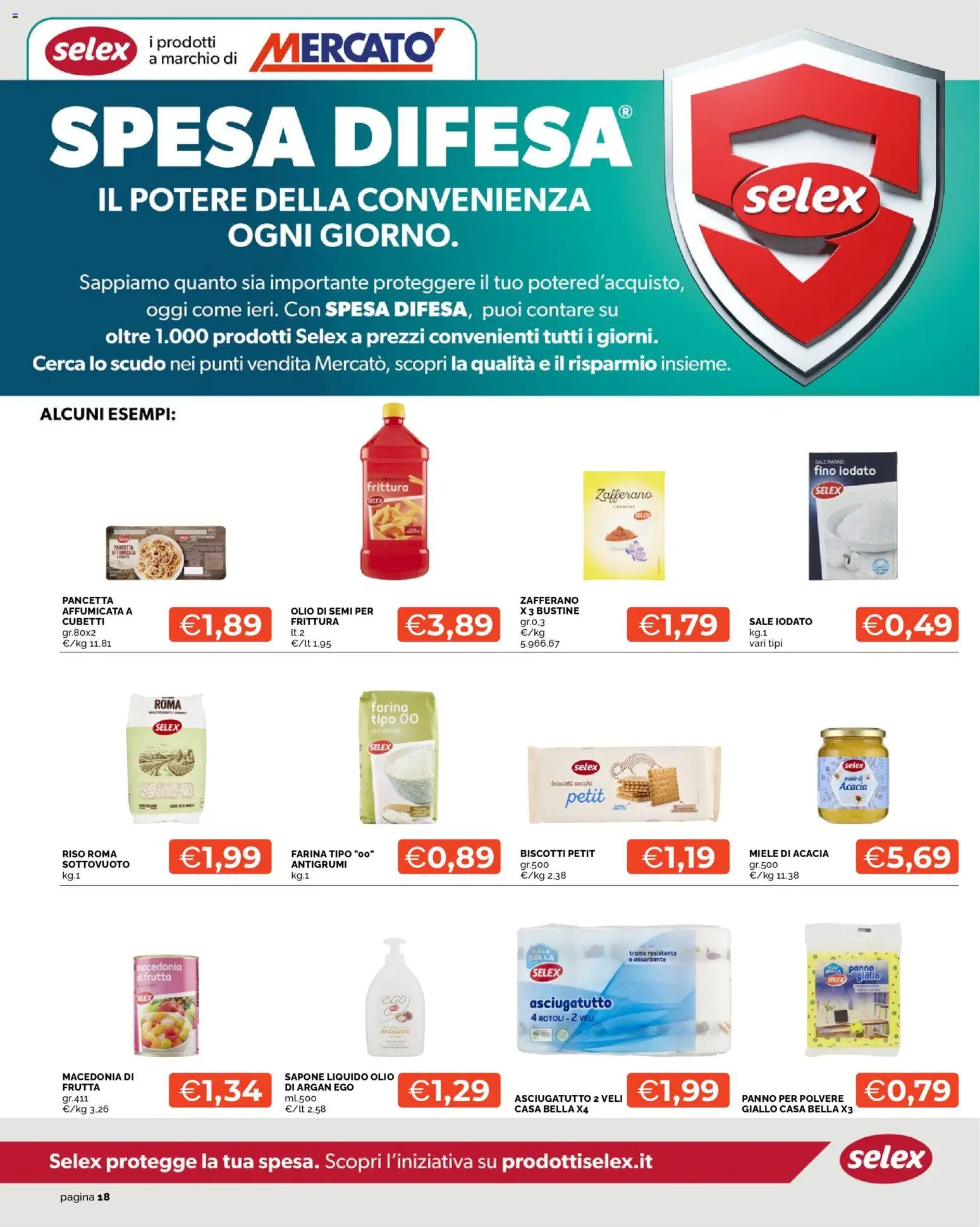 Volantino Mercatò del 16.02.2026 | Pagina: 18 | Prodotti: Olio, Farina, Asciugatutto, Macedonia