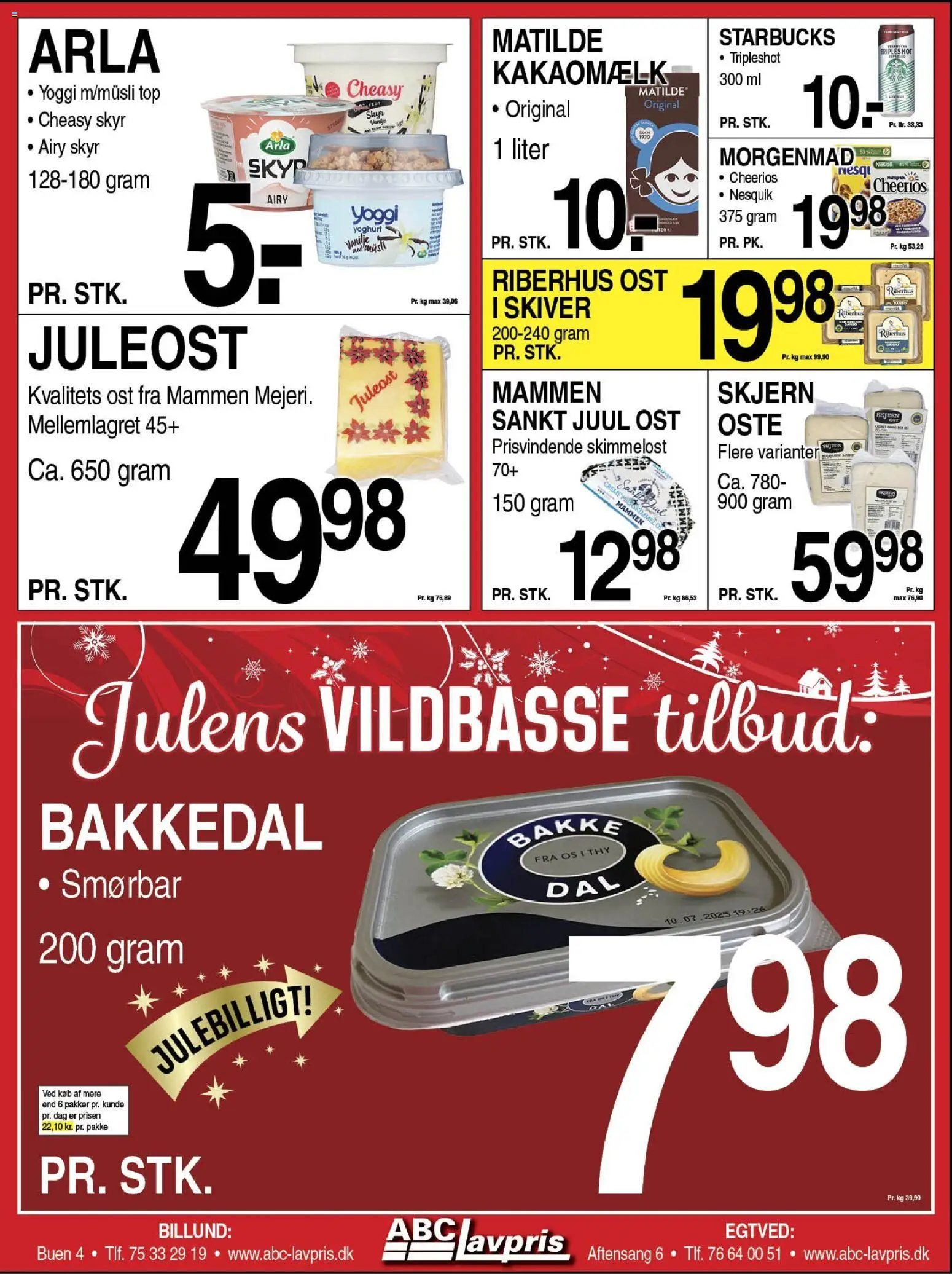 Abc Lavpris tilbudsavis – gyldig fra 26.11.2025 | Side: 4 | Produkter: Ost, Yoghurt, Skyr, Kakaomælk