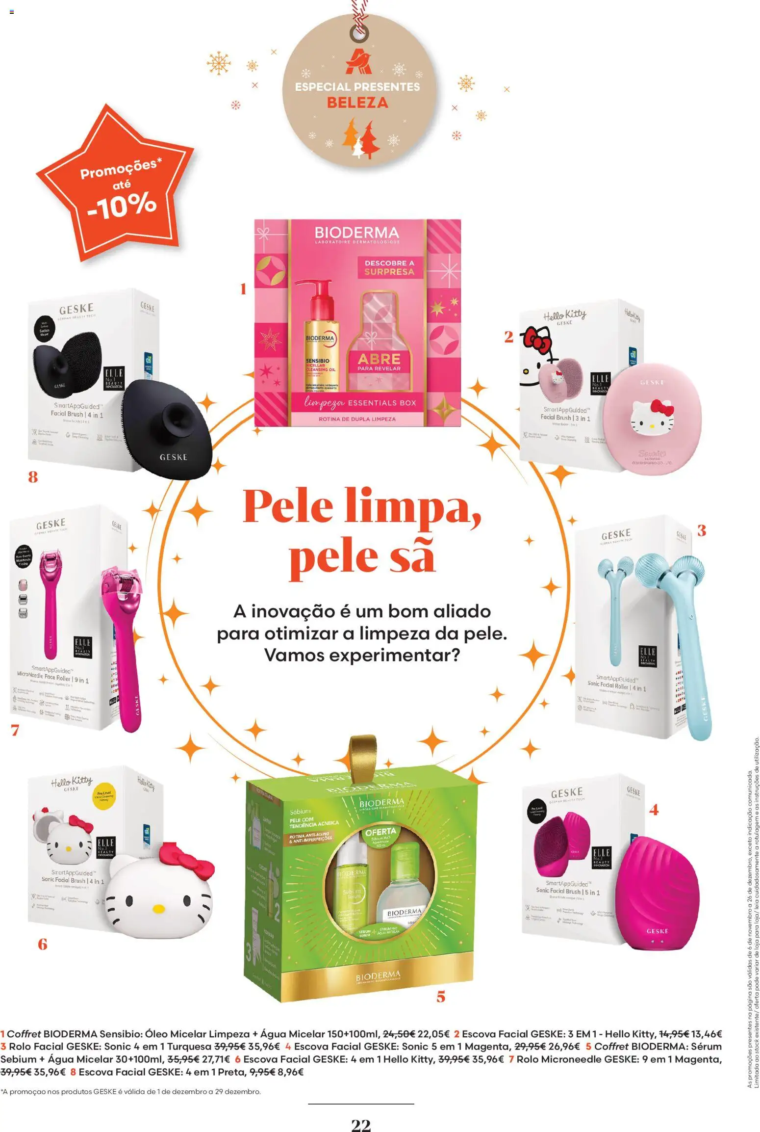 Auchan - Vem aí o Natal │ válido de 06.11.2025 | Página: 22 | Produtos: Agua, Água micelar, Sérum, Óleo