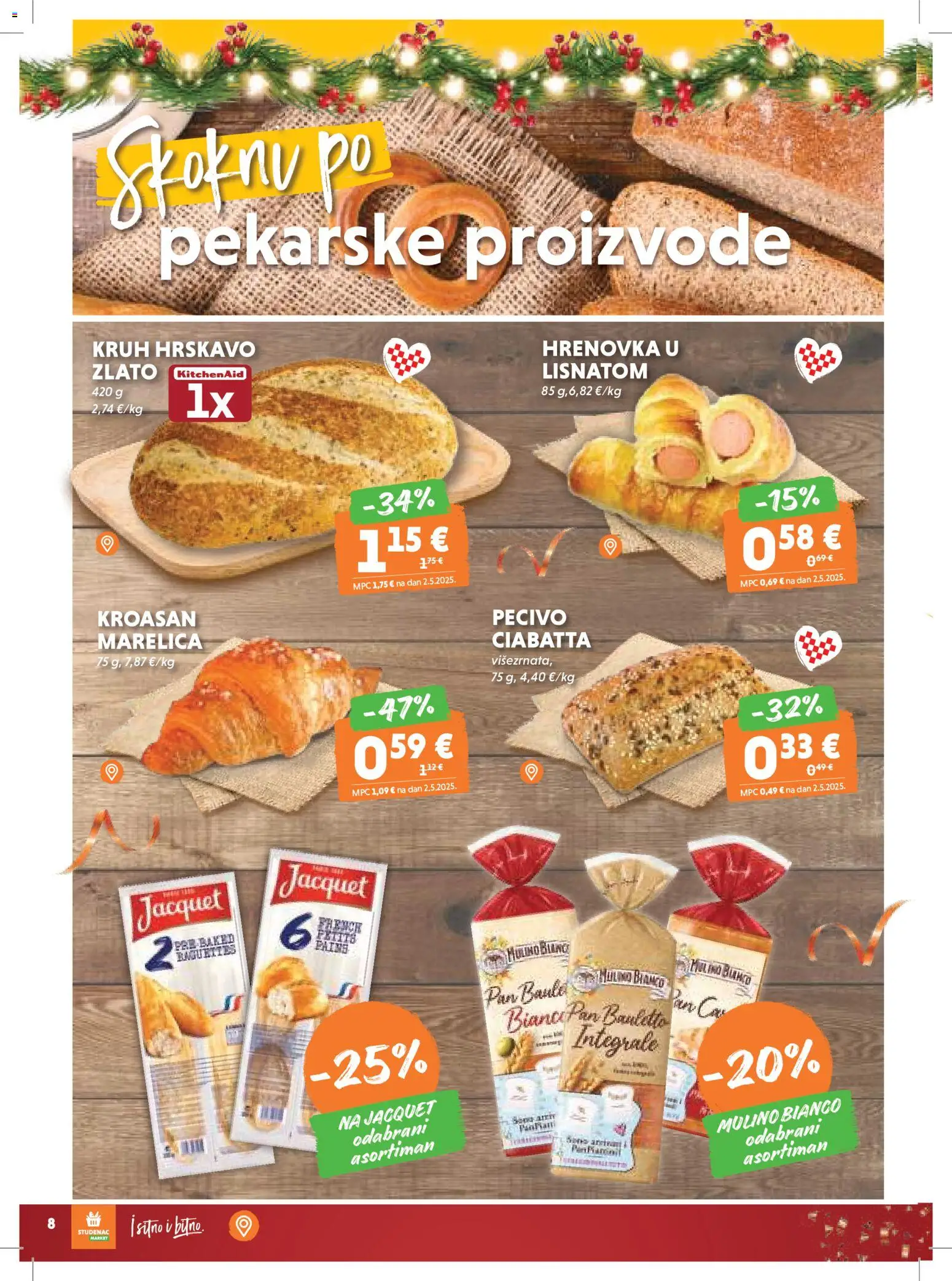 Studenac katalog | vrijedi od 26.12.2025 | Stranica: 8 | Proizvodi: Kruh, Pan, Kroasan, Pecivo