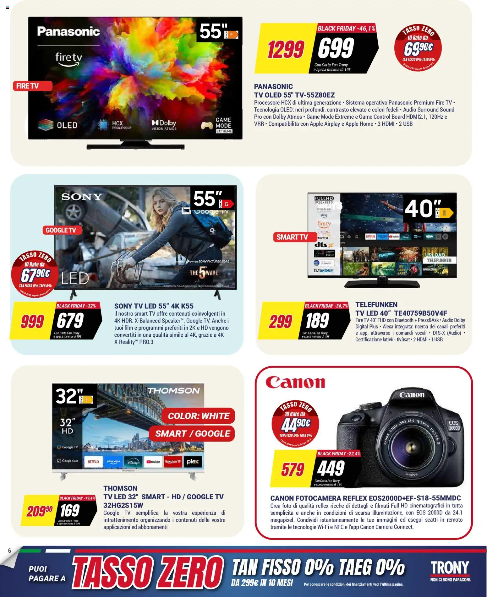 Volantino Trony volantino Sardegna del 19.03.2026 | Pagina: 6 | Prodotti: The, TV, USB, Fan