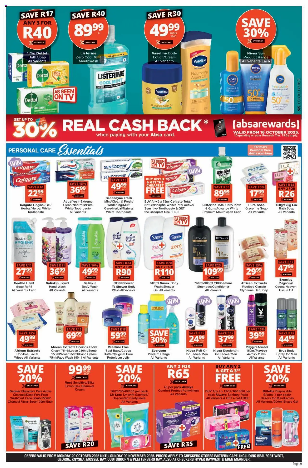 New Checkers catalogue – valid from 20.10.2025 | Page: 9 | Products: Serum, TV, Body wash, Scrub