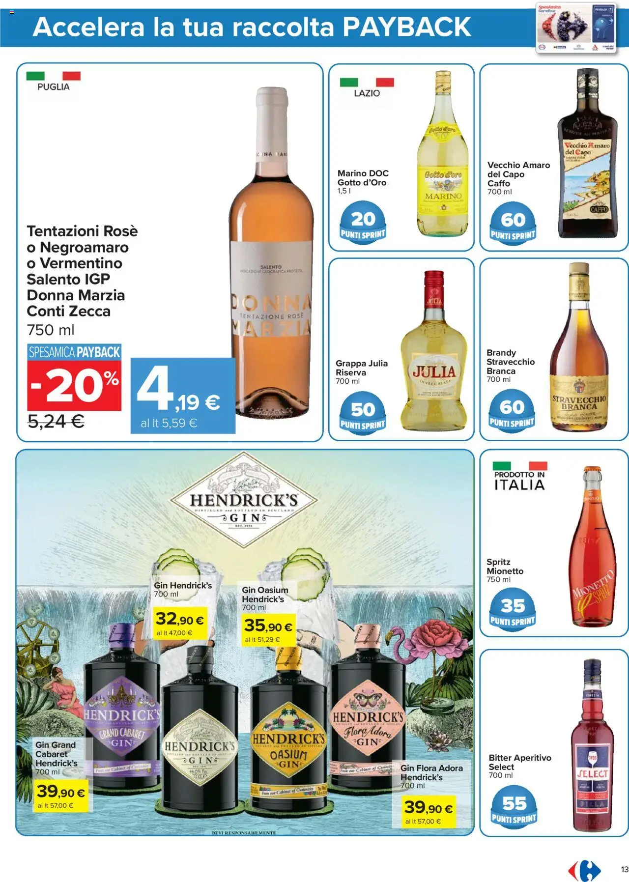 Volantino Carrefour del 23.10.2025 | Pagina: 13 | Prodotti: Gin, Grappa, Brandy, Aperitivo