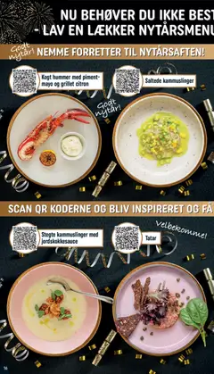 Kogt hummer med piment-mayo og grillet citron, Cooked lobster with pimento mayonnaise and grilled lemon, a starter for New Year's Eve. gyldig fra 27.12.2025 | Side: 16 | Produkter: Hummer