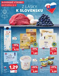 Kaufland Bratislava-Dúbravka │ platný od 14.08.2025 | Strana: 20 | Produkty: Mlieko, Jogurt, Biely jogurt, Tvaroh