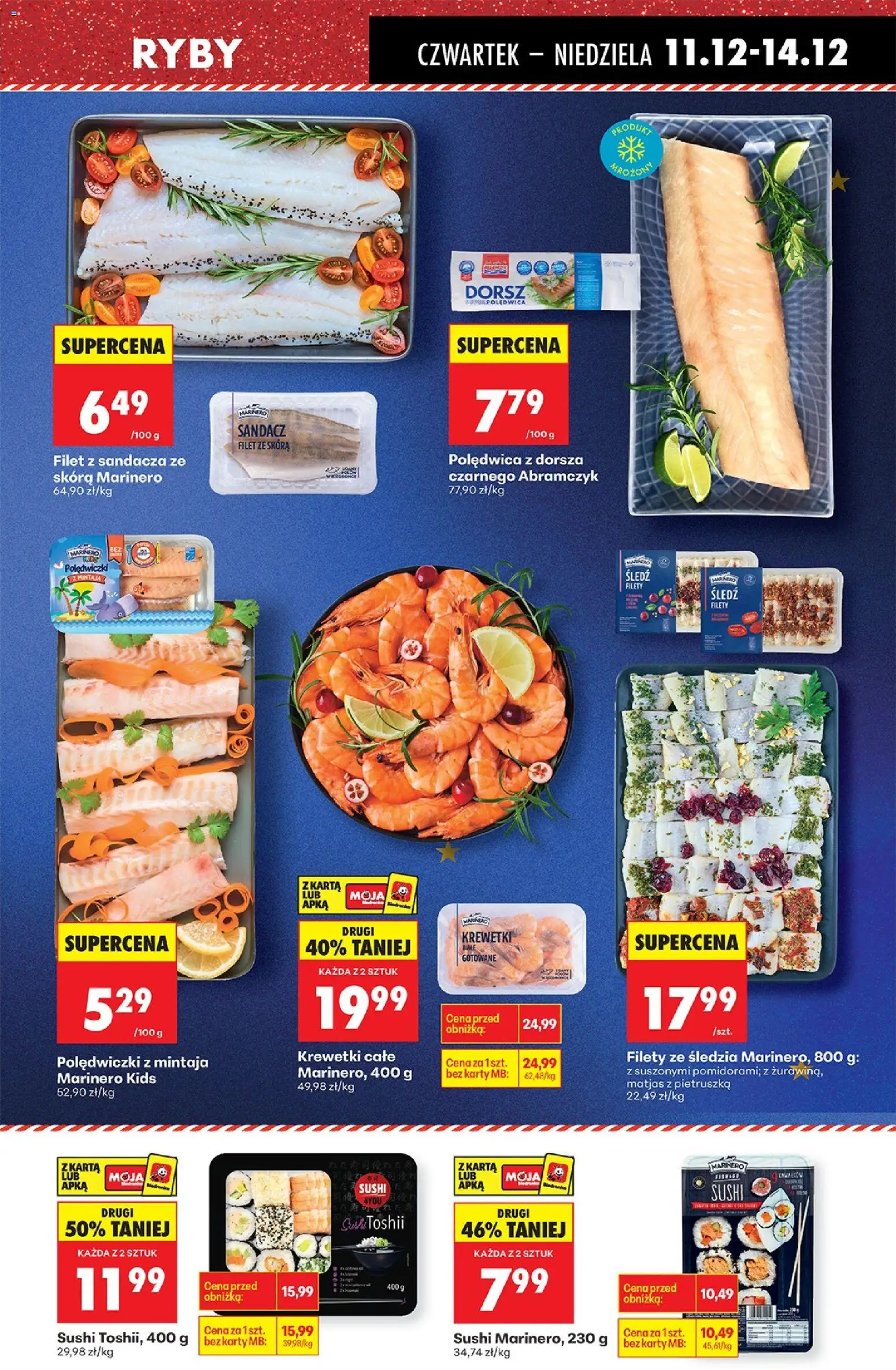 Biedronka gazetka - Oferta w tym tygodniu od 11.12.2025 | Strona: 29 | Produkty: Sandacz, Dorsz, Sushi, Ryby
