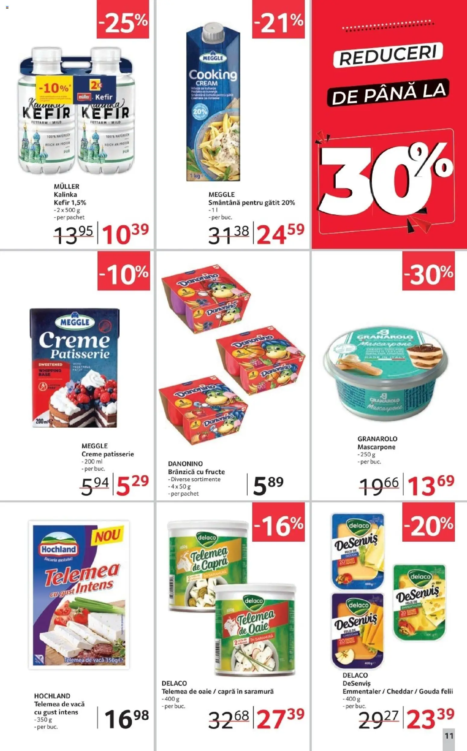 Noul catalog Selgros – valabil de la 31.10.2025 | Pagină: 11 | Produse: Light Kedi Konservesi, Brânzică cu fructe, Mascarpone, Gouda