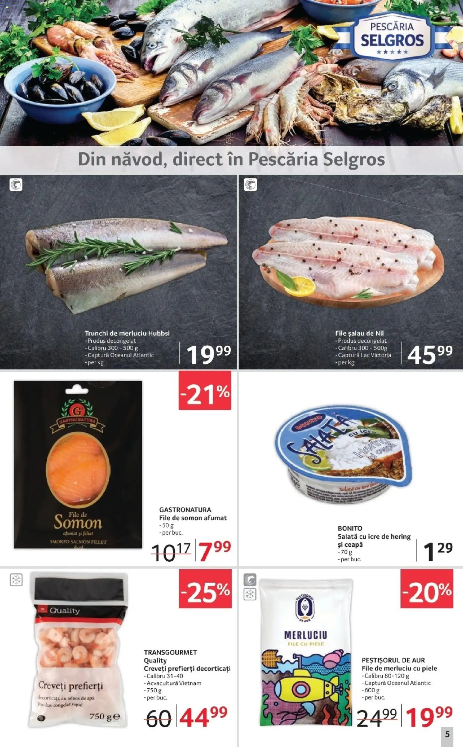 Noul catalog Selgros – valabil de la 02.01.2026 | Pagină: 5 | Produse: Salată cu icre, Salată, Ceapă, Apă