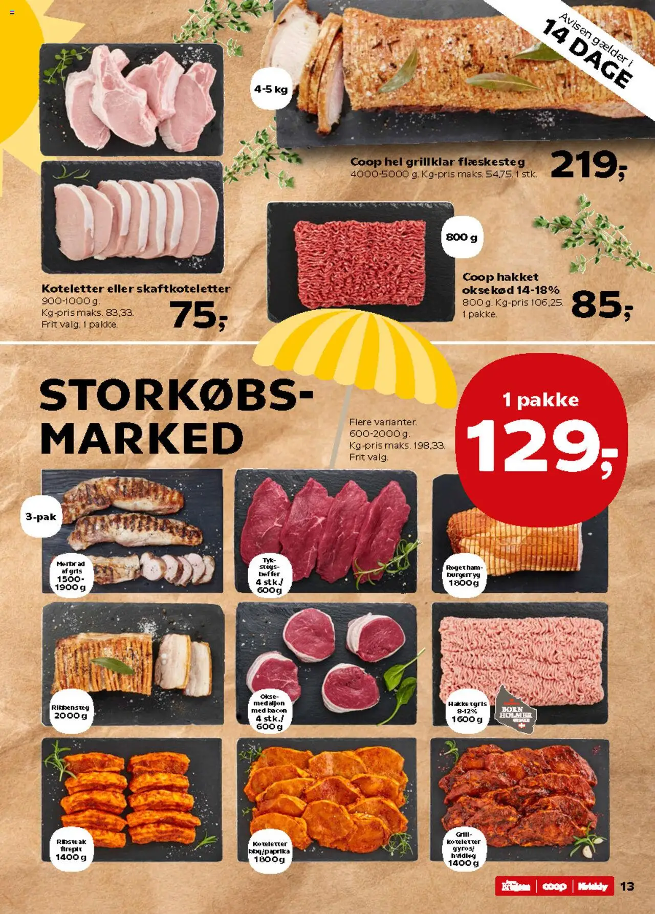 Kvickly Tilbudsavis gyldig fra 04.07.2025 | Side: 15 | Produkter: Ribs, Flæskesteg, Bacon, Hamburgerryg