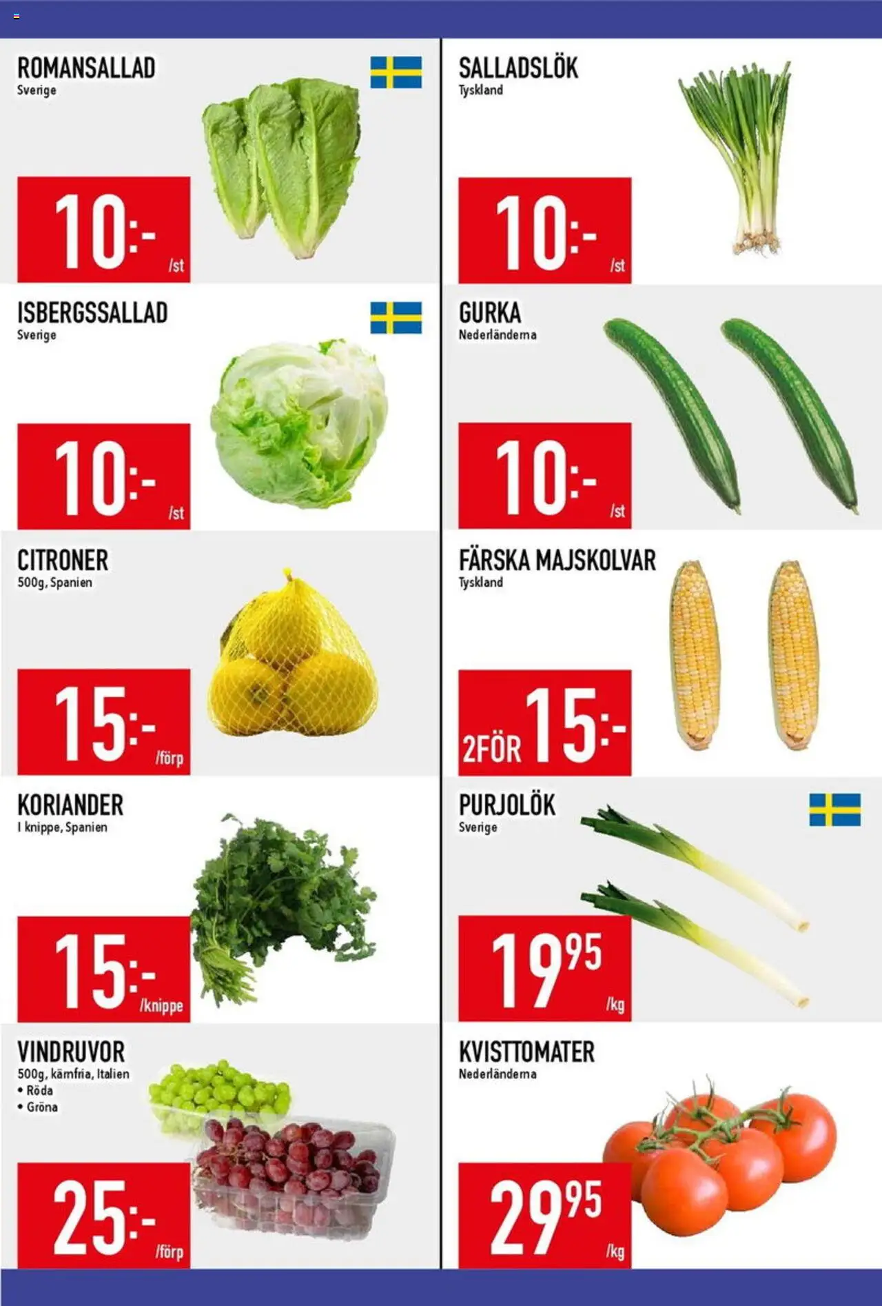 Matdax reklamblad aktuell från 08.09.2025 | Sida: 2 | Produkter: Vindruvor, Isbergssallad, Romansallad, Salladslök