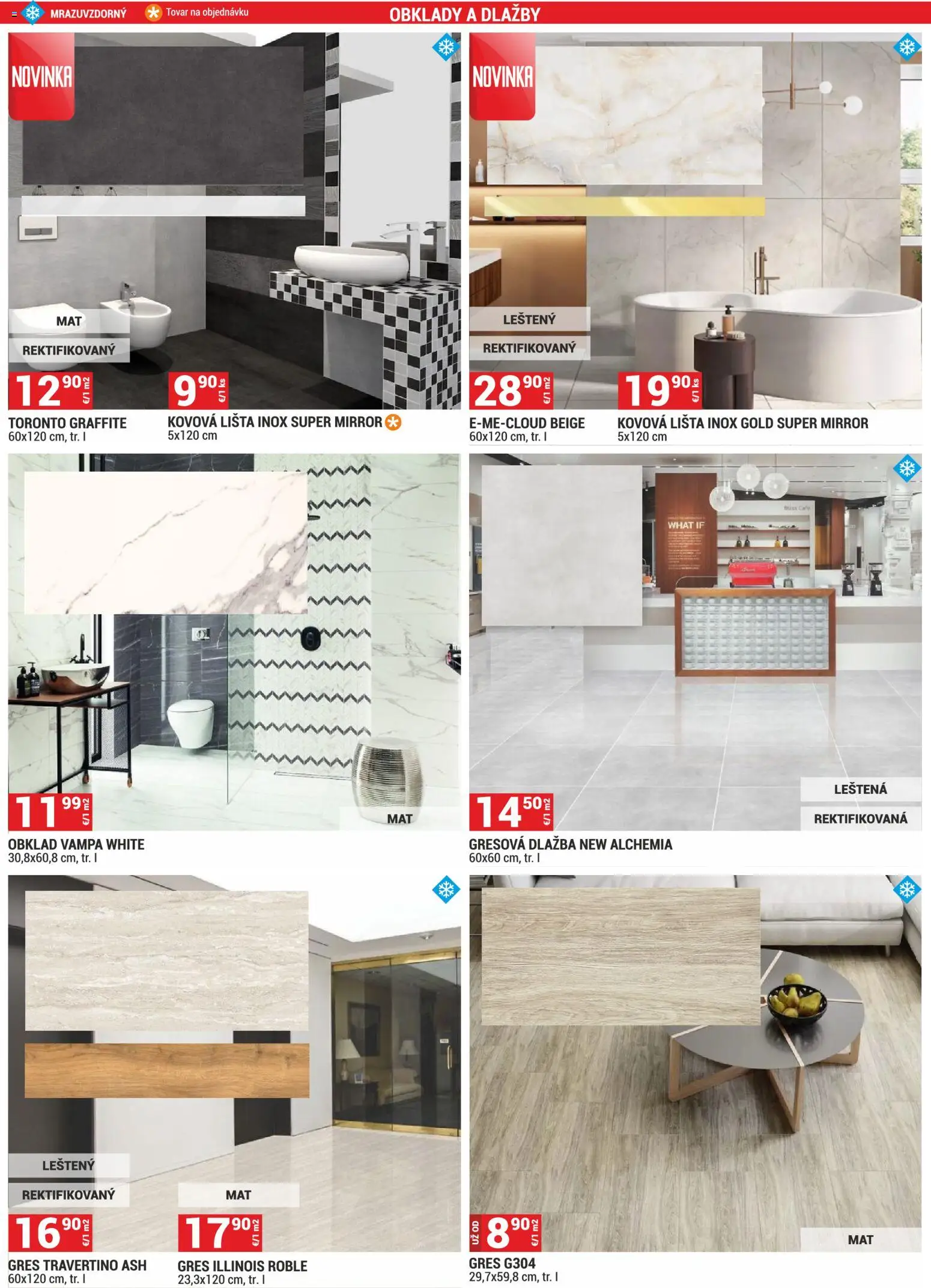 Nové Merkury Market akcie – leták je platný od 01.02.2026 | Strana: 12 | Produkty: Dlažba, Obklad