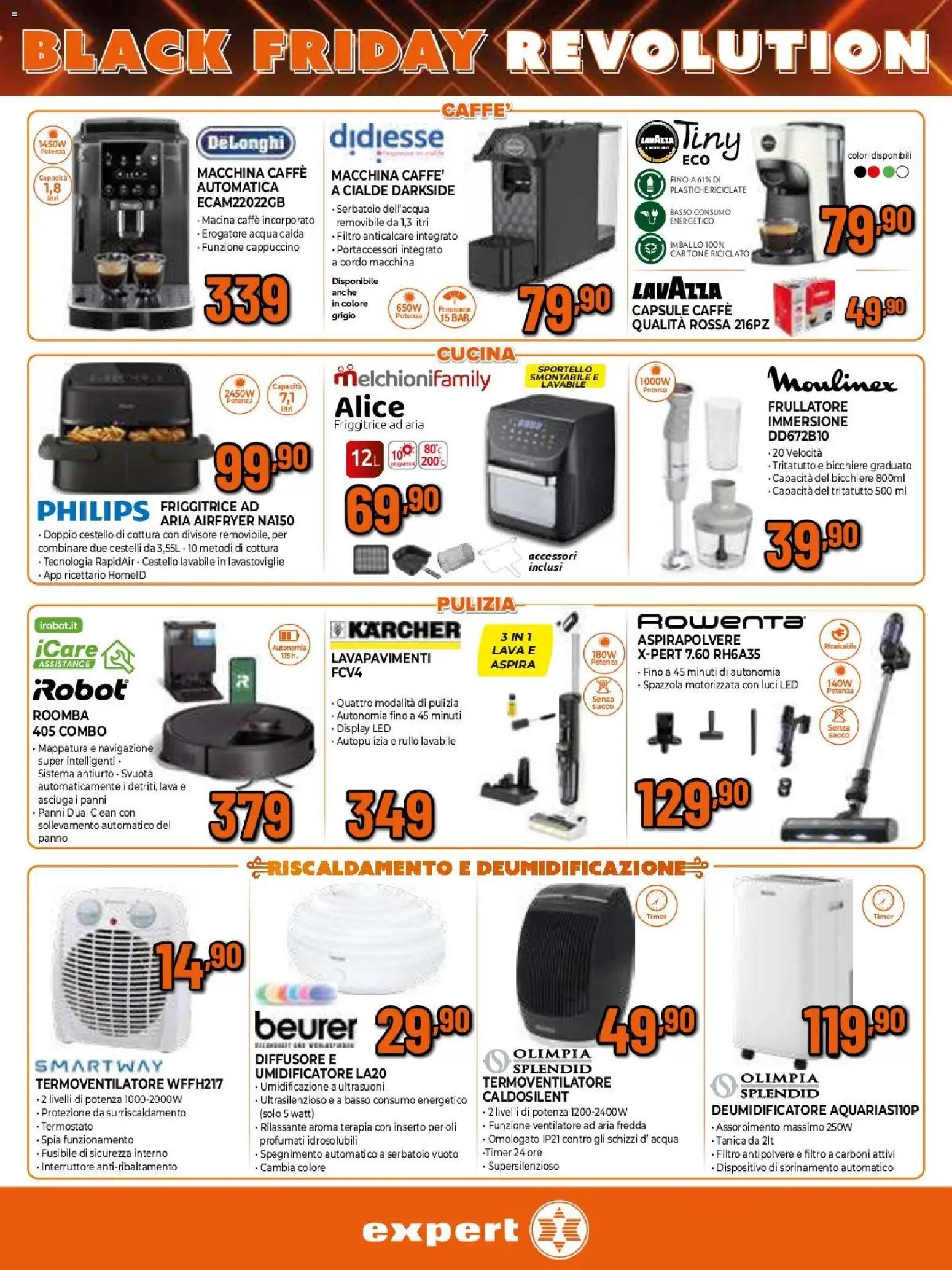 Volantino Expert del 17.11.2025 | Pagina: 19 | Prodotti: Friggitrice ad aria, Frullatore, Anticalcare, Navigazione