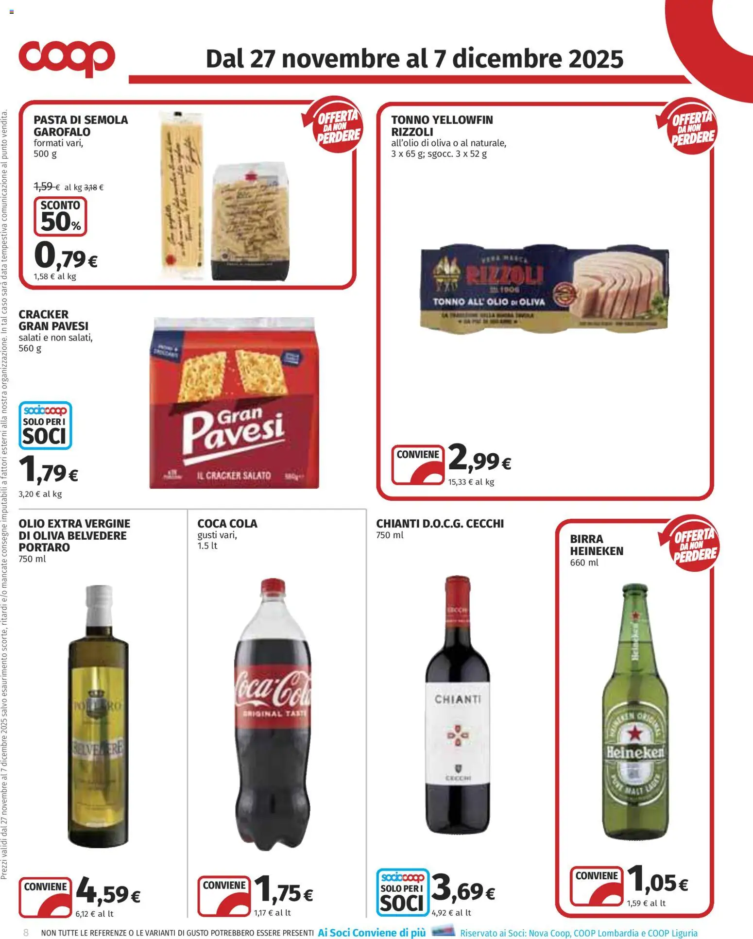 Volantino COOP del 27.11.2025 | Pagina: 8 | Prodotti: Birra, Olio, Data, Heineken