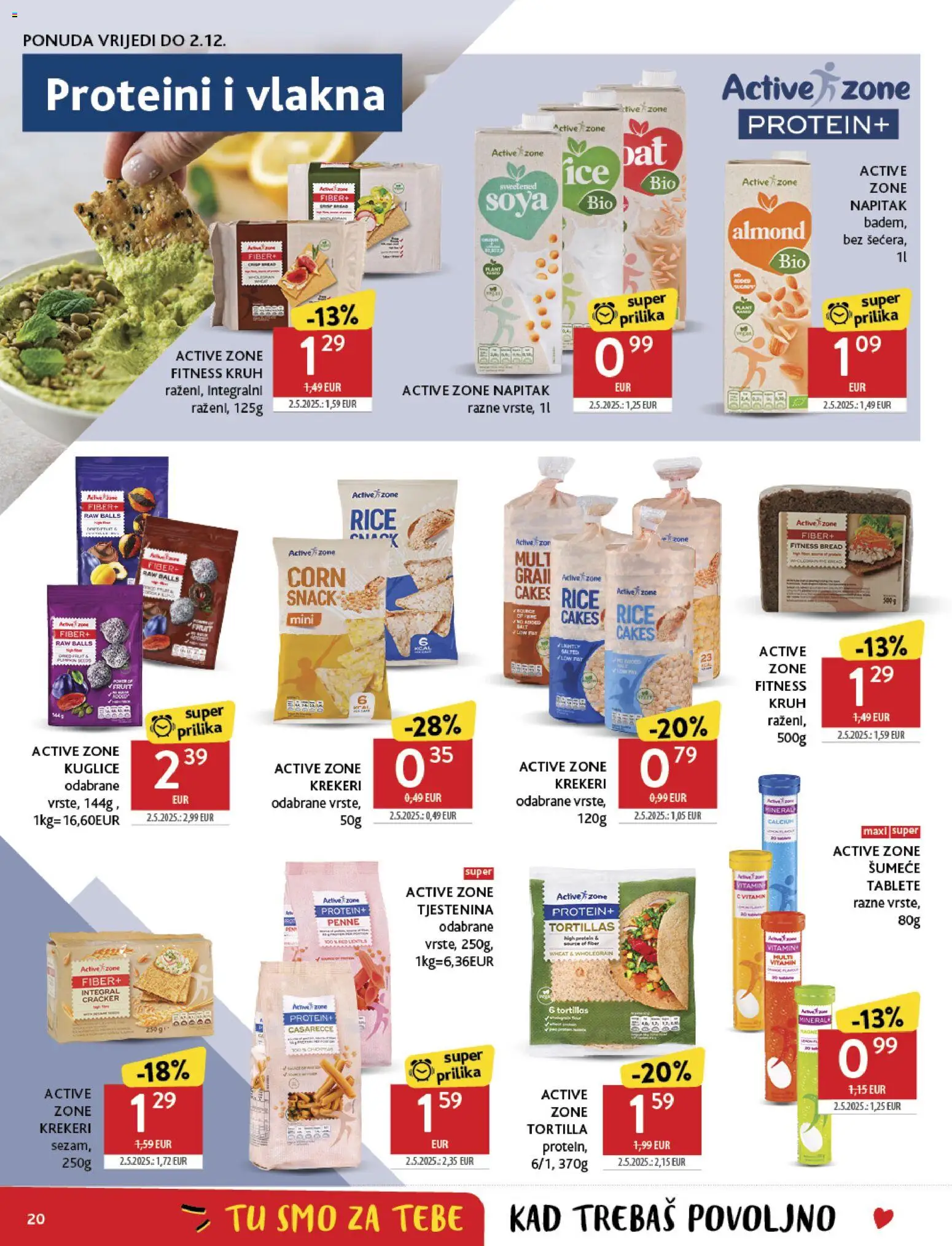 Konzum katalog | vrijedi od 19.11.2025 | Stranica: 20 | Proizvodi: Kruh, Tjestenina, Pasta, Krekeri