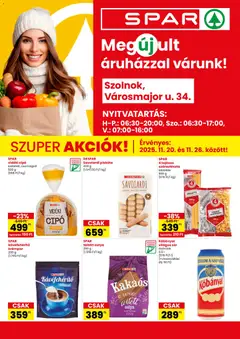 Spar Szolnok üzlet megújulás - amely érvényes a következő dátumtól: 20.11.2025
