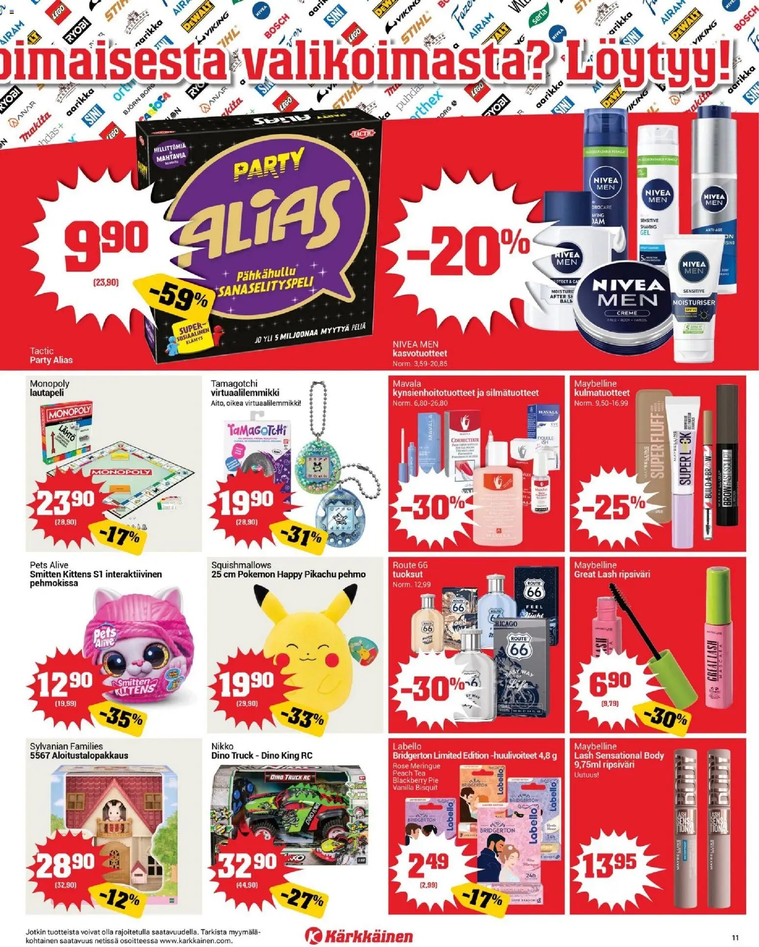 Kärkkäinen tarjoukset – voimassa 04.01.2026 alkaen | Sivu: 11 | Tuotteet: Ripsiväri