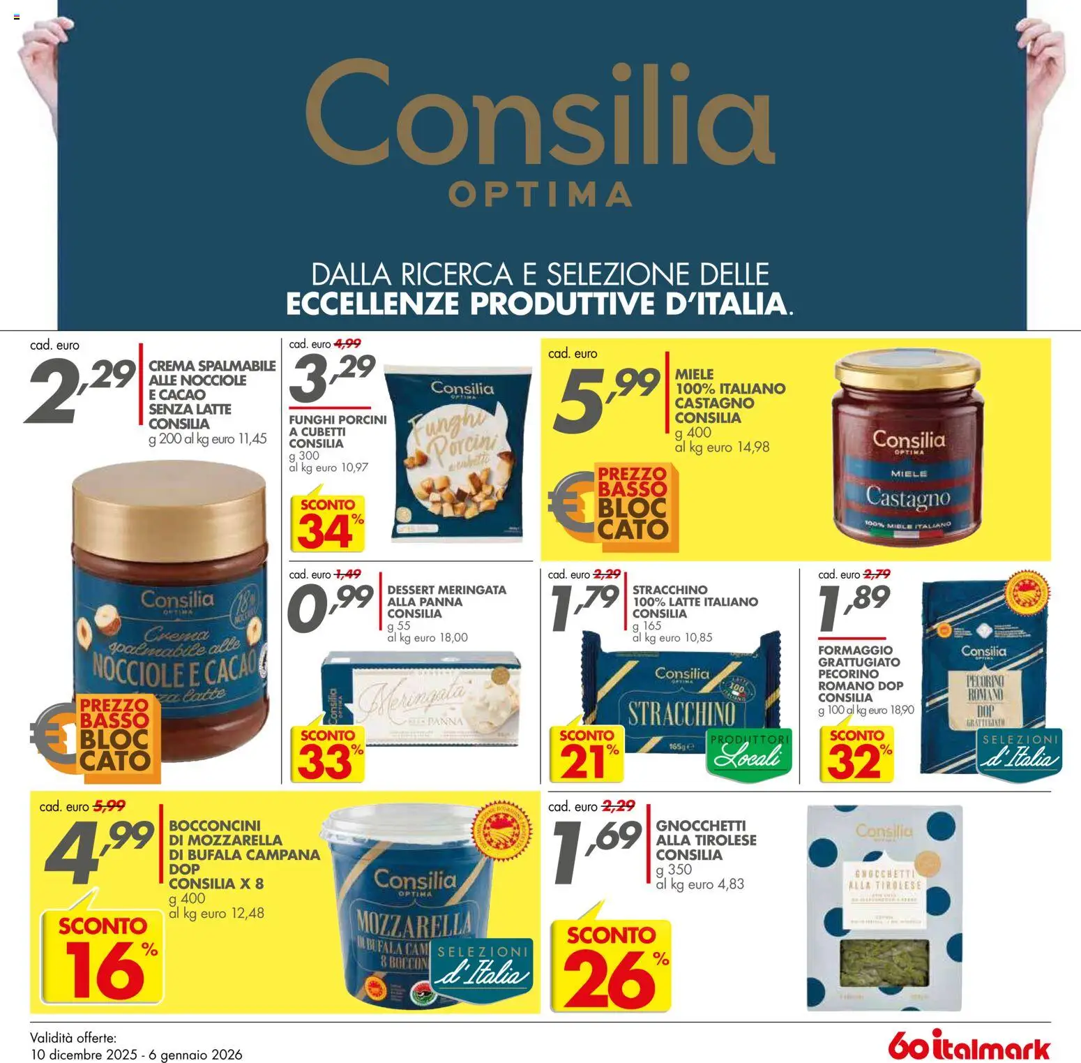 Volantino Italmark del 10.12.2025 | Pagina: 27 | Prodotti: Crema, Miele, Pecorino, Gnocchetti