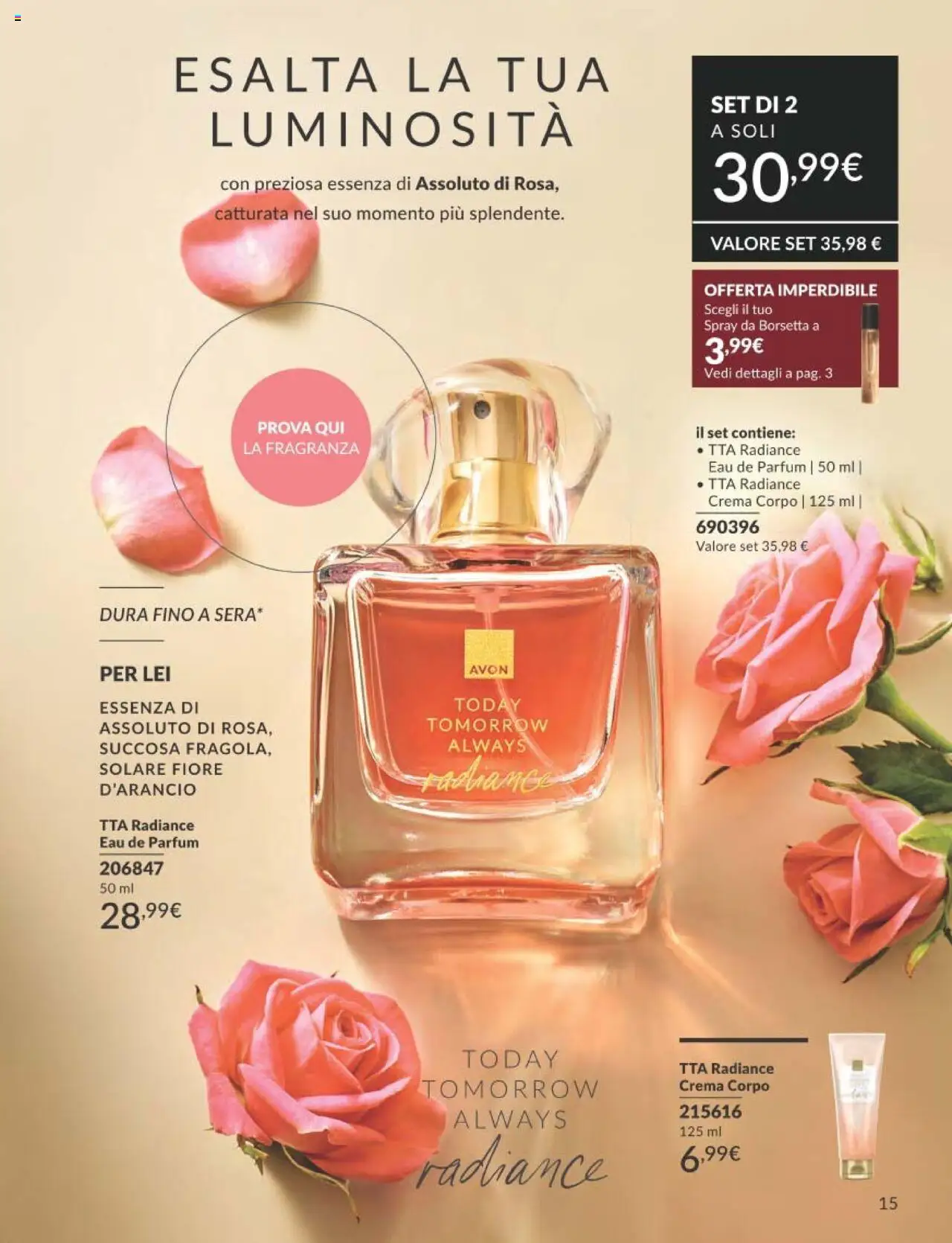 Volantino Avon del 01.09.2025 | Pagina: 15 | Prodotti: Crema, Borsetta, Fragranza