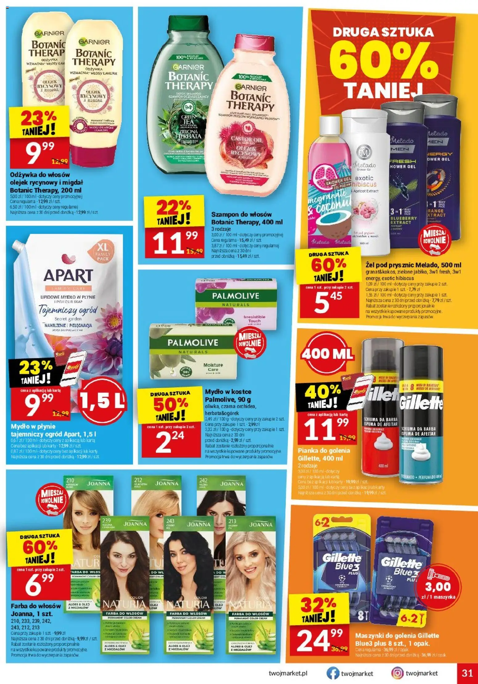 Twój Market gazetka od 15.04.2026 | Strona: 31 | Produkty: Farba do włosów, Gillette, Herbata, Pianka do golenia