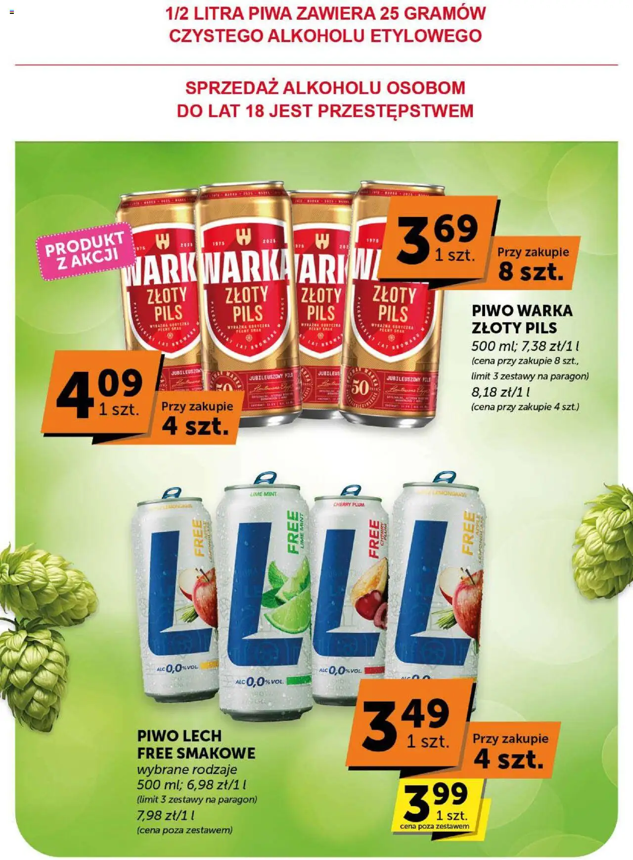 Groszek Gazetka od 21.08.2025 | Strona: 38 | Produkty: Warka, Piwo Warka, Piwo
