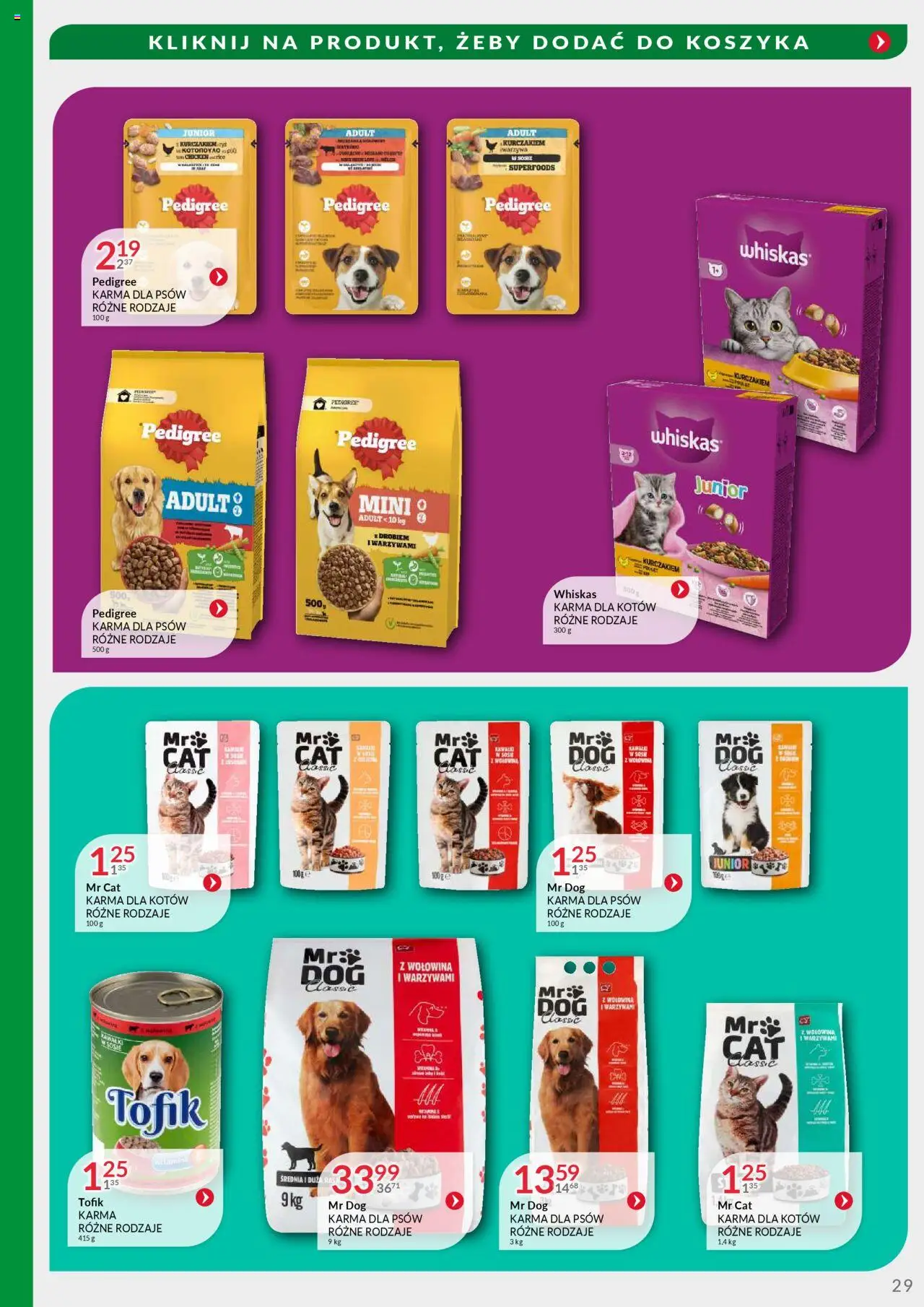 Eurocash Gazetka - Oferta Handlowa MR Południowy Wschód od 04.08.2025 | Strona: 29 | Produkty: Pedigree, Karma dla kotów, Wołowina, Karma dla psów