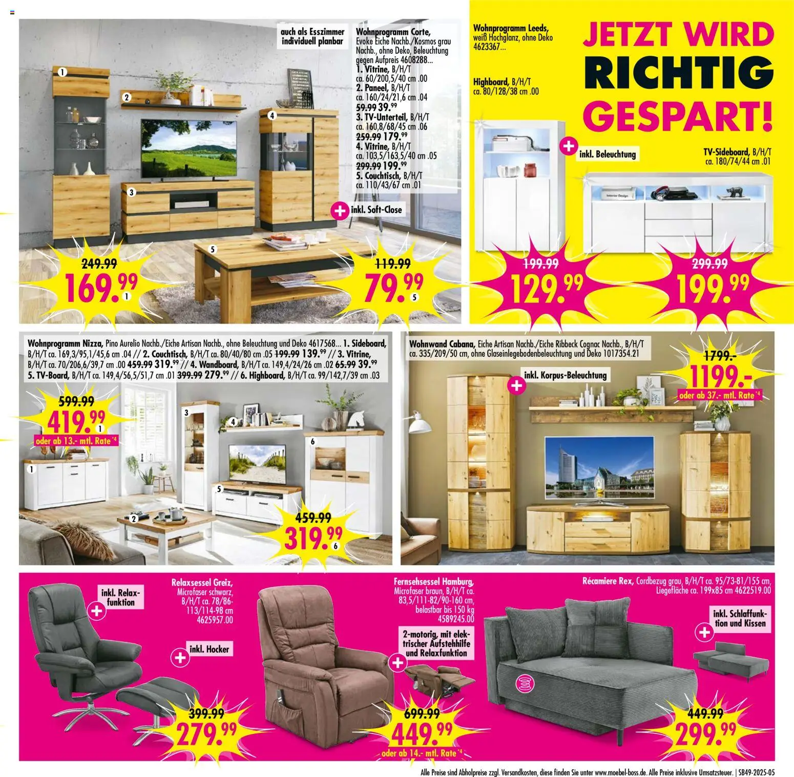 SB Möbel Boss - Black Friday – gültig ab 28.11.2025 | Seite: 5 | Produkte: Hocker, Relaxsessel, Fernsehsessel, Wohnwand