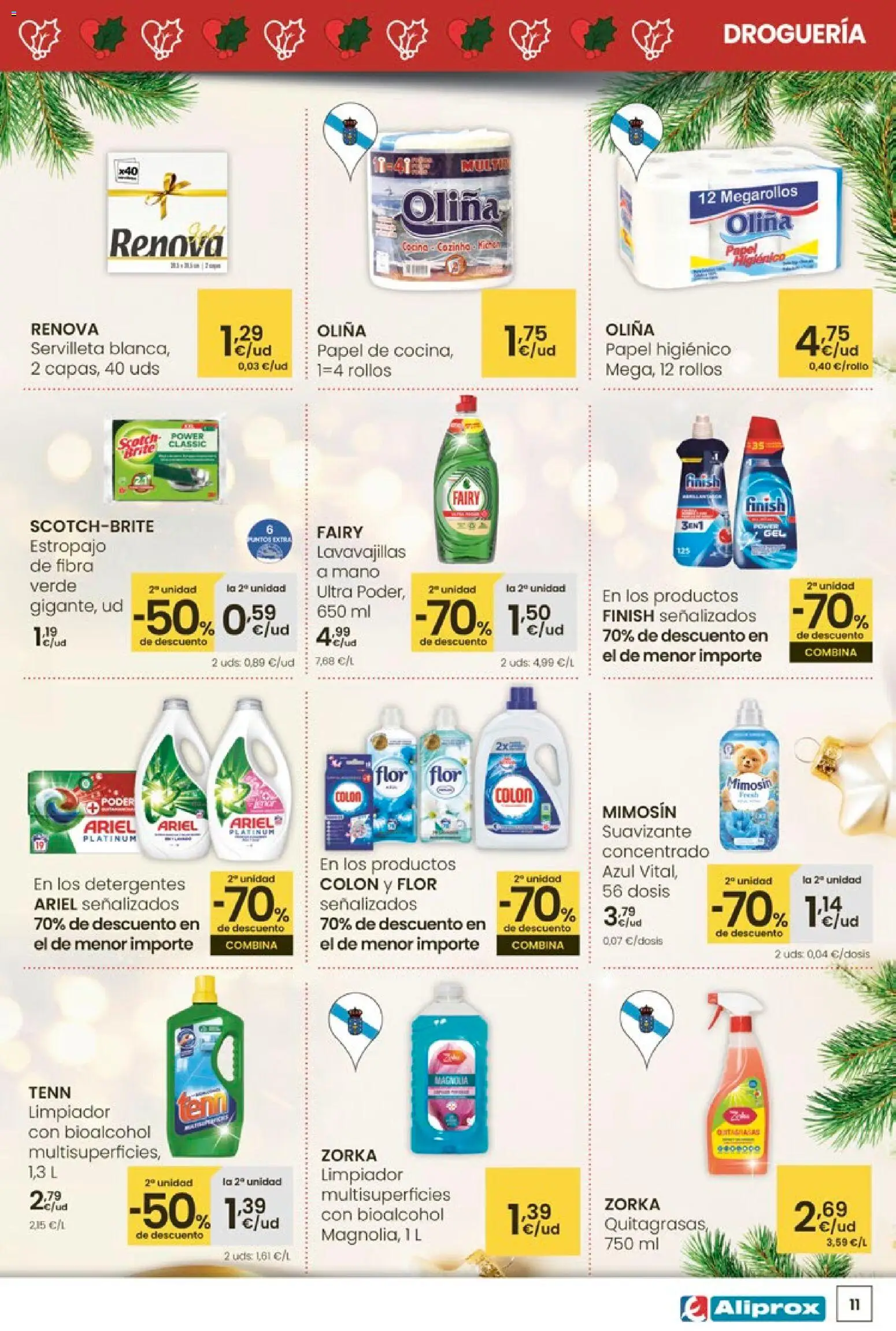 Eroski - Aliprox │ válido desde el 18.12.2025 | Página: 11 | Productos: Papel higienico, Suavizante, Cocina, Lavavajillas