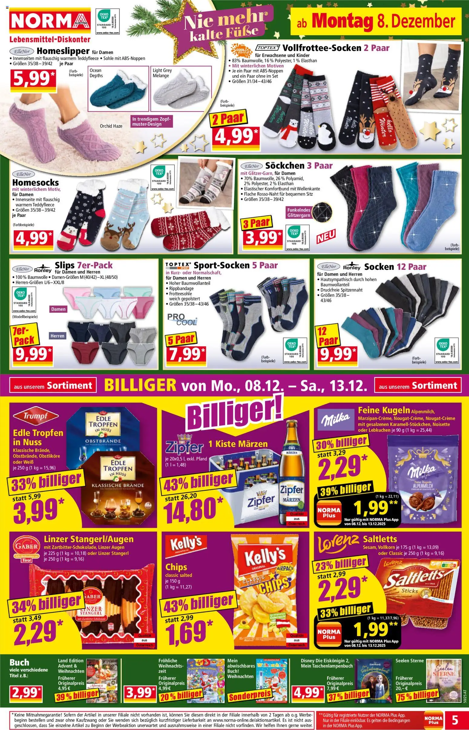 Norma Flugblatt gültig ab 08.12.2025 | Seite: 5 | Produkte: Chips, Socken