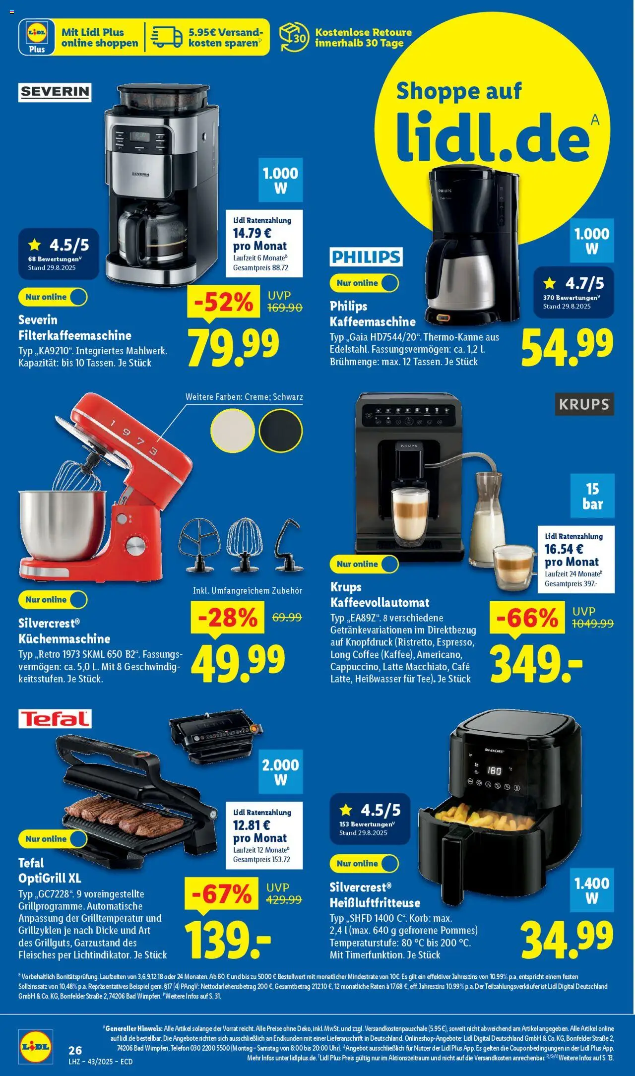 Lidl - Prospekt – gültig ab 20.10.2025 | Seite: 18 | Produkte: Korb, Pommes, Kaffeevollautomat, Heißluftfritteuse