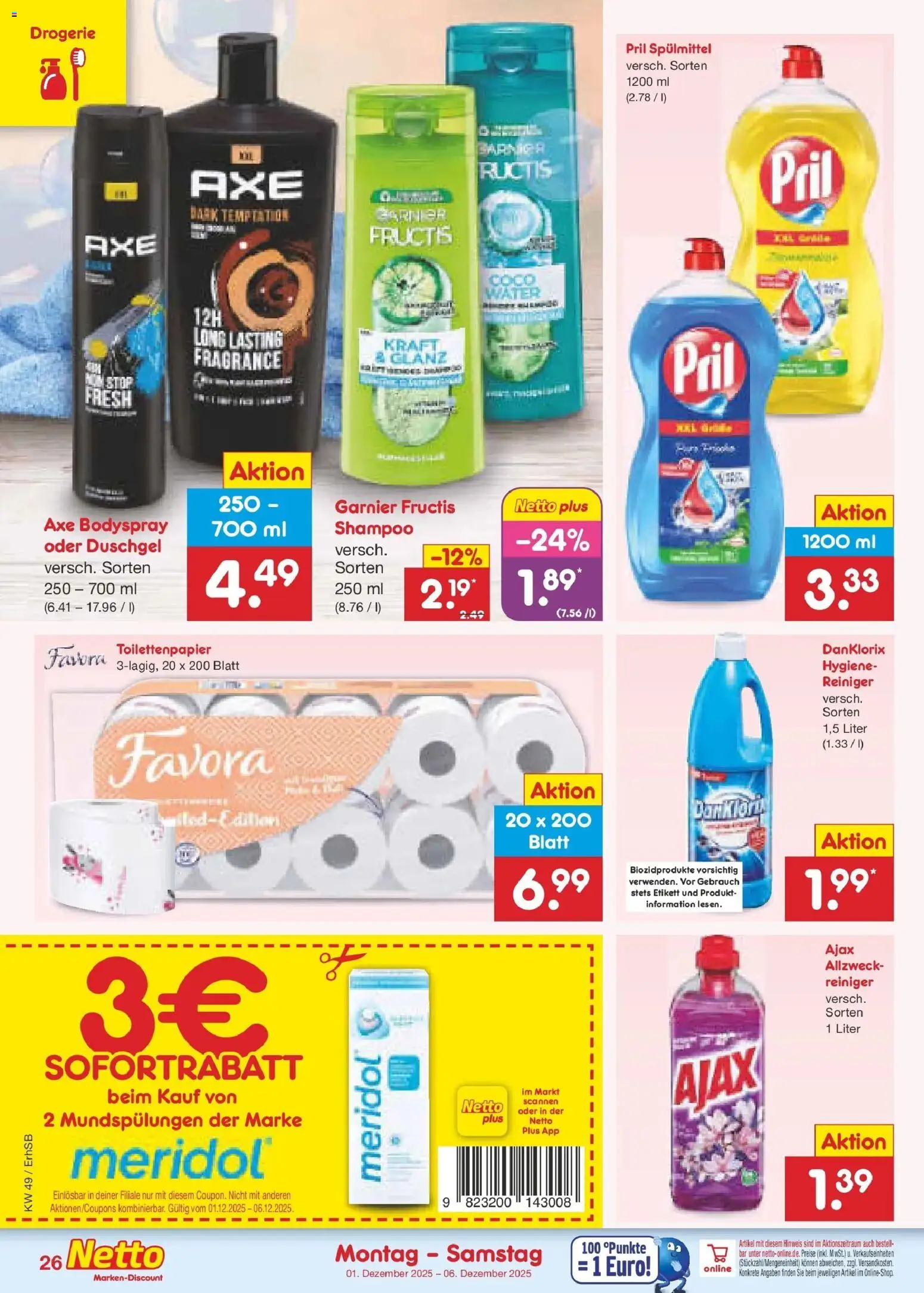 Netto Marken-Discount prospekt München	 – gültig ab 01.12.2025 | Seite: 28 | Produkte: Shampoo, Duschgel, Pril, Toilettenpapier