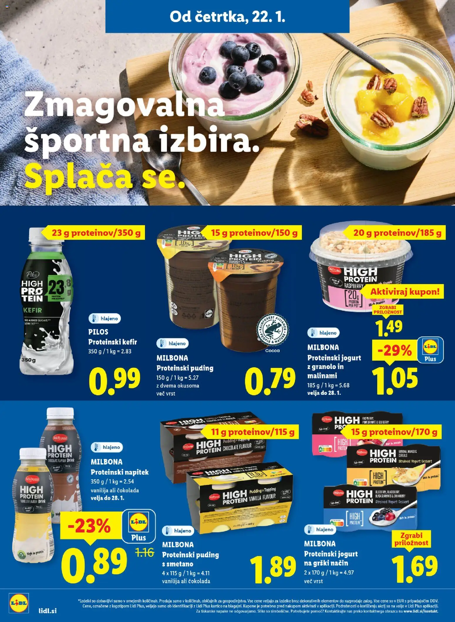 Novi Lidl katalog ponudbe – veljaven od 22.01.2026 | Stran: 10 | Izdelki: Kefir, Jogurt, Cokolada, Mango